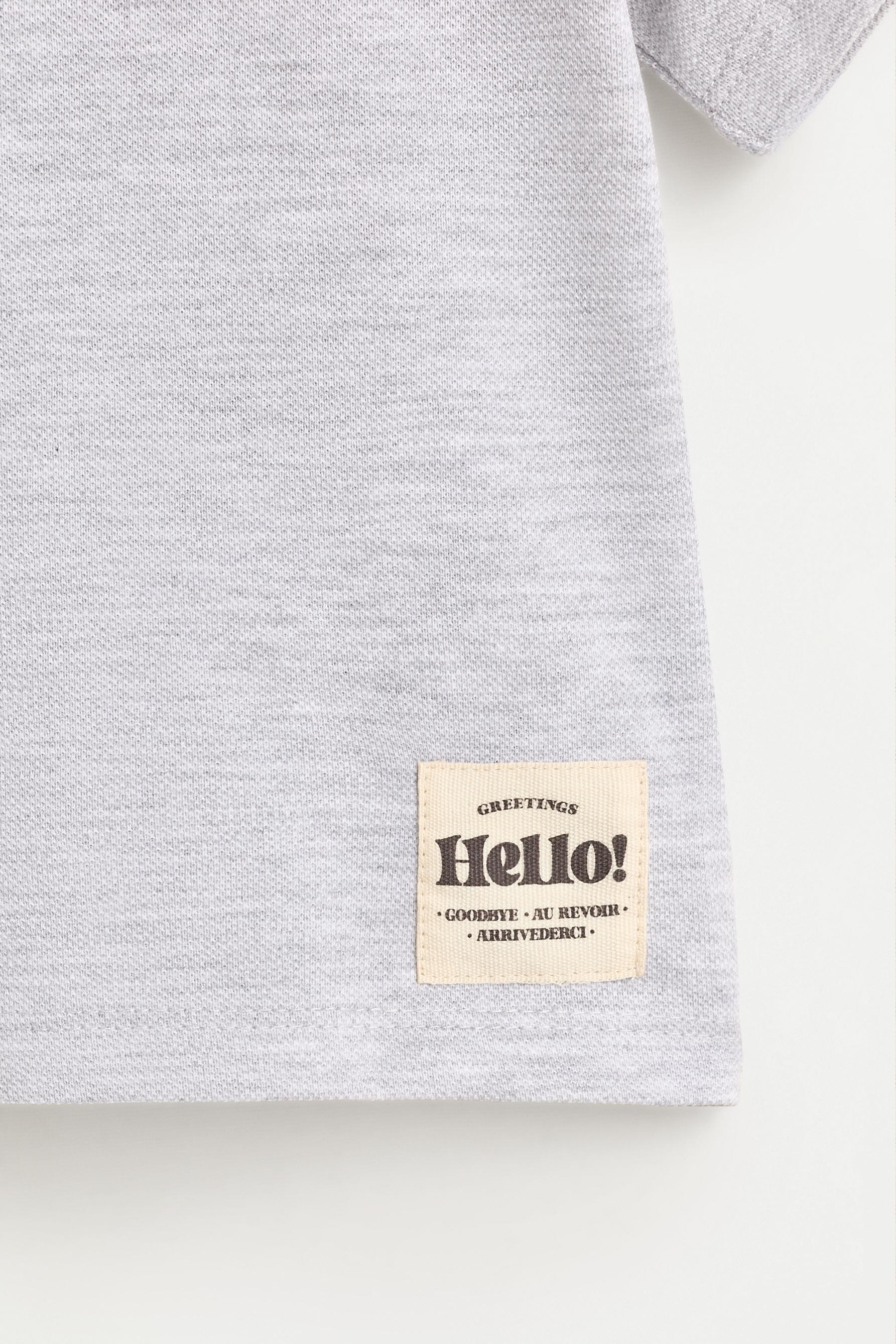 Piqué T-shirt and Bermuda shorts co-ord — PALE GREY