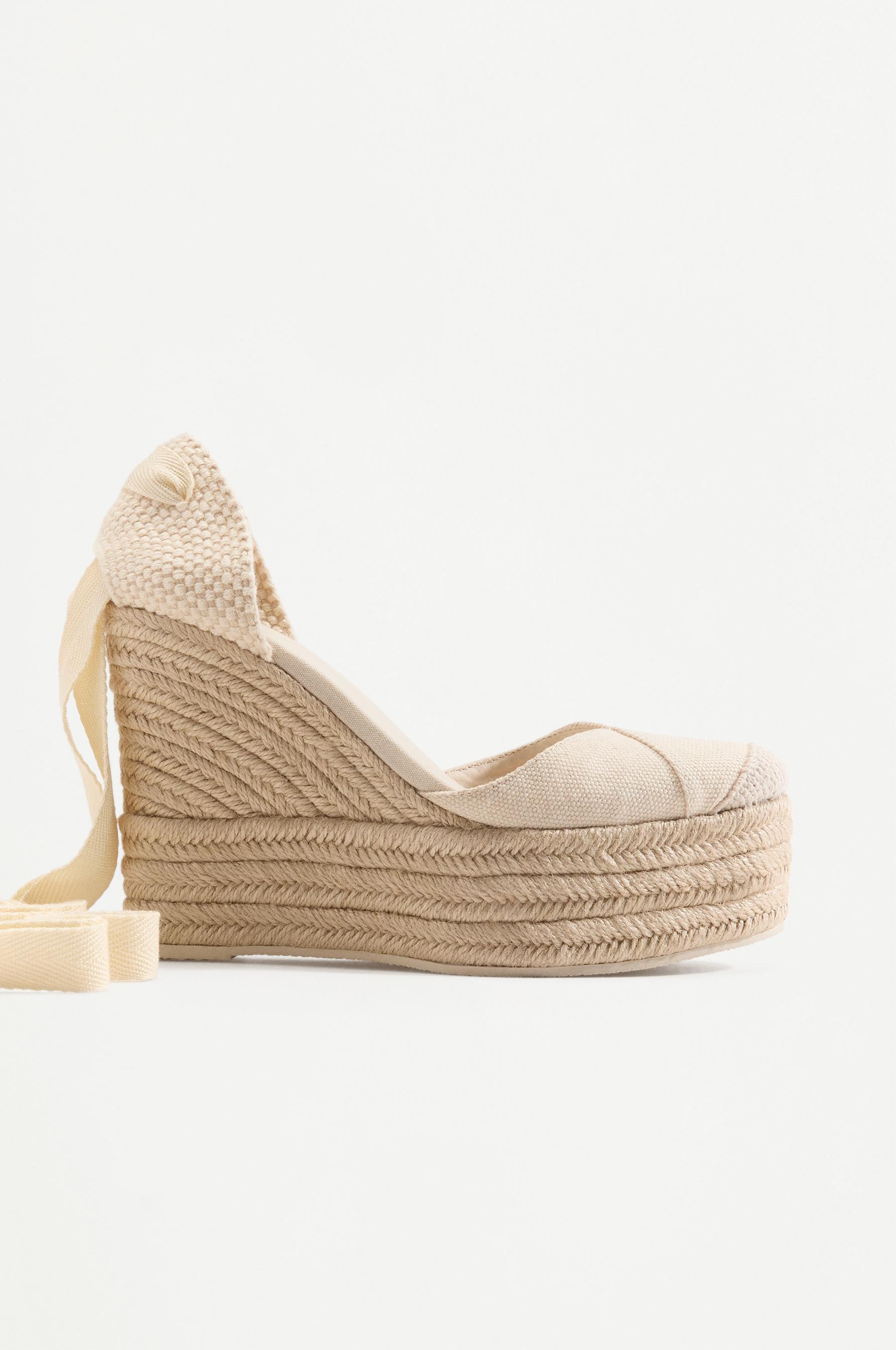 Platform jute wedge — ECRU
