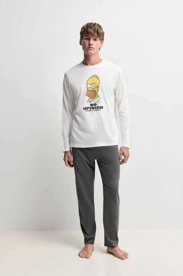 Homer Simpson long suede pajamas — OFF WHITE 1