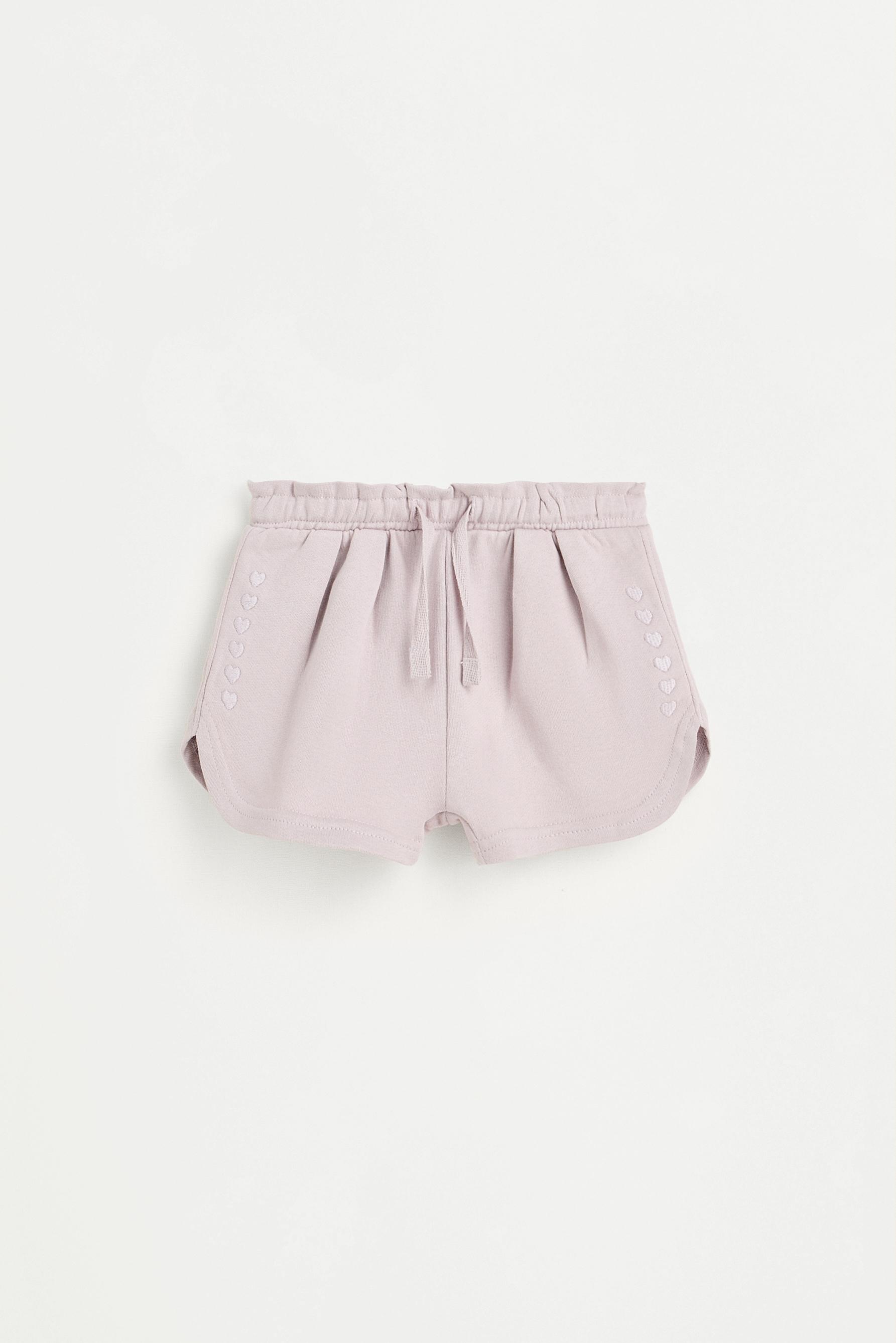 Heart print Bermuda shorts — PALE MAUVE