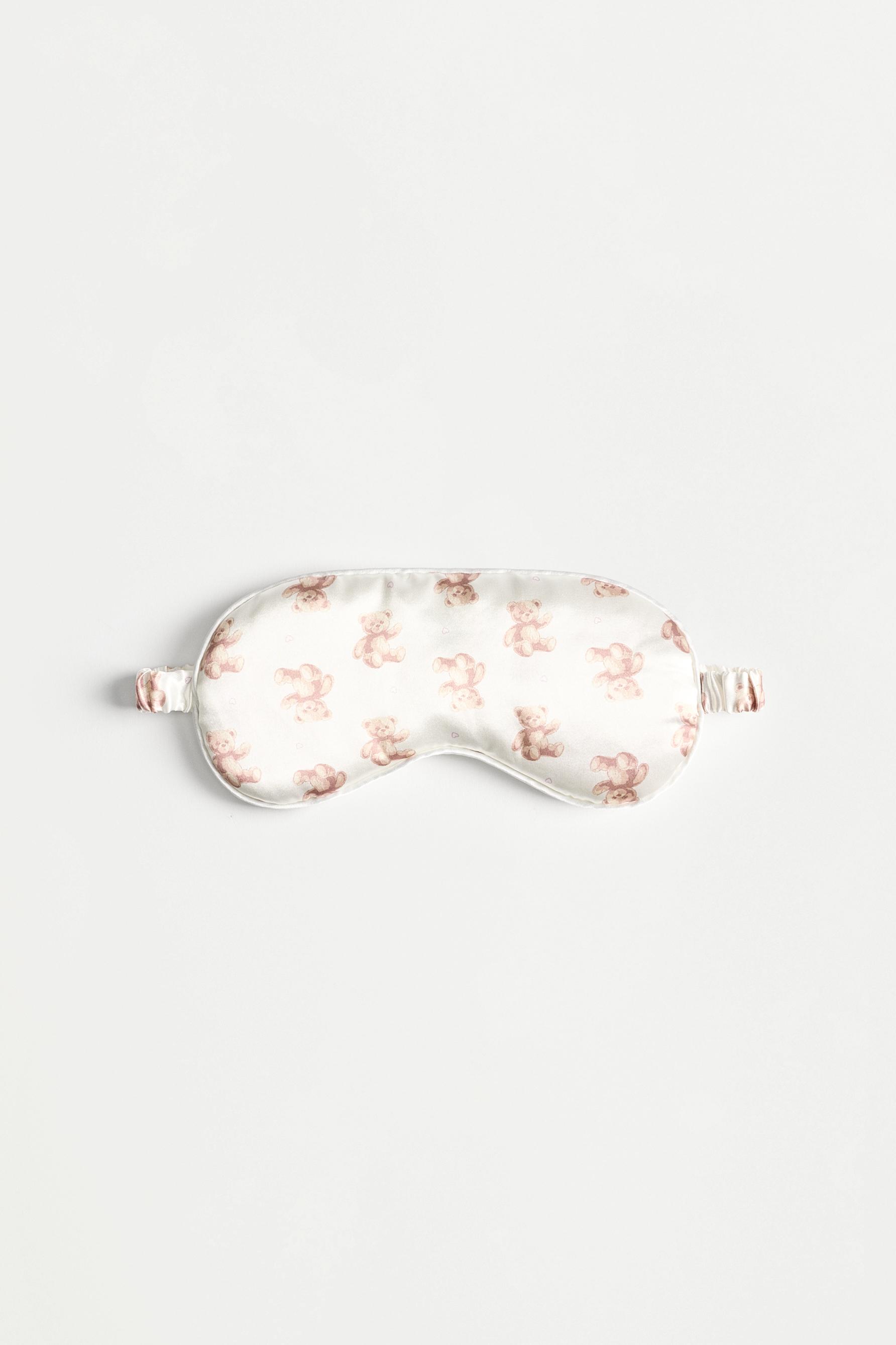 Teddy bear print eye mask — BEIGE
