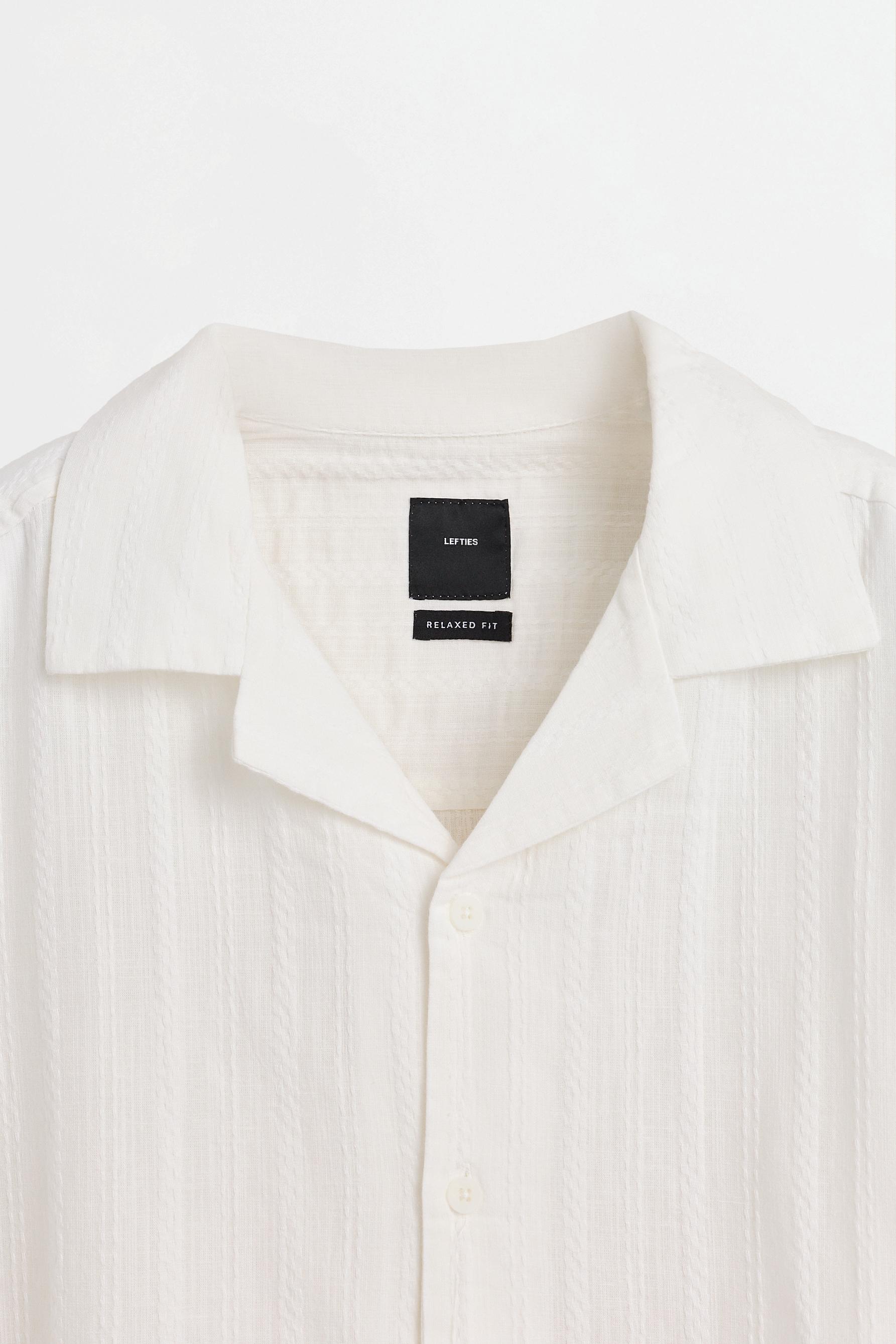 Embroidered short sleeve shirt — WHITE