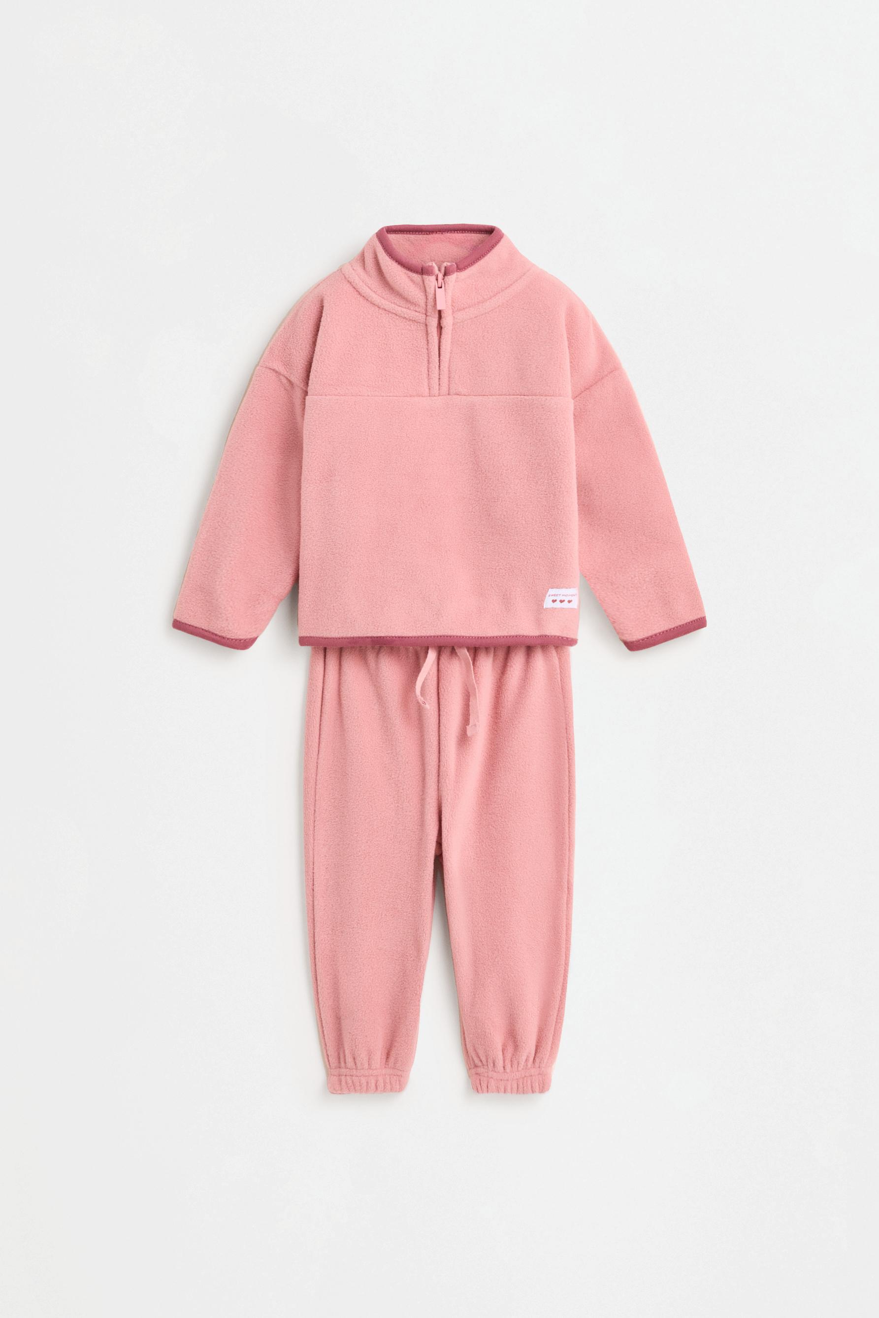 Fleece jacket and trousers set — PINK