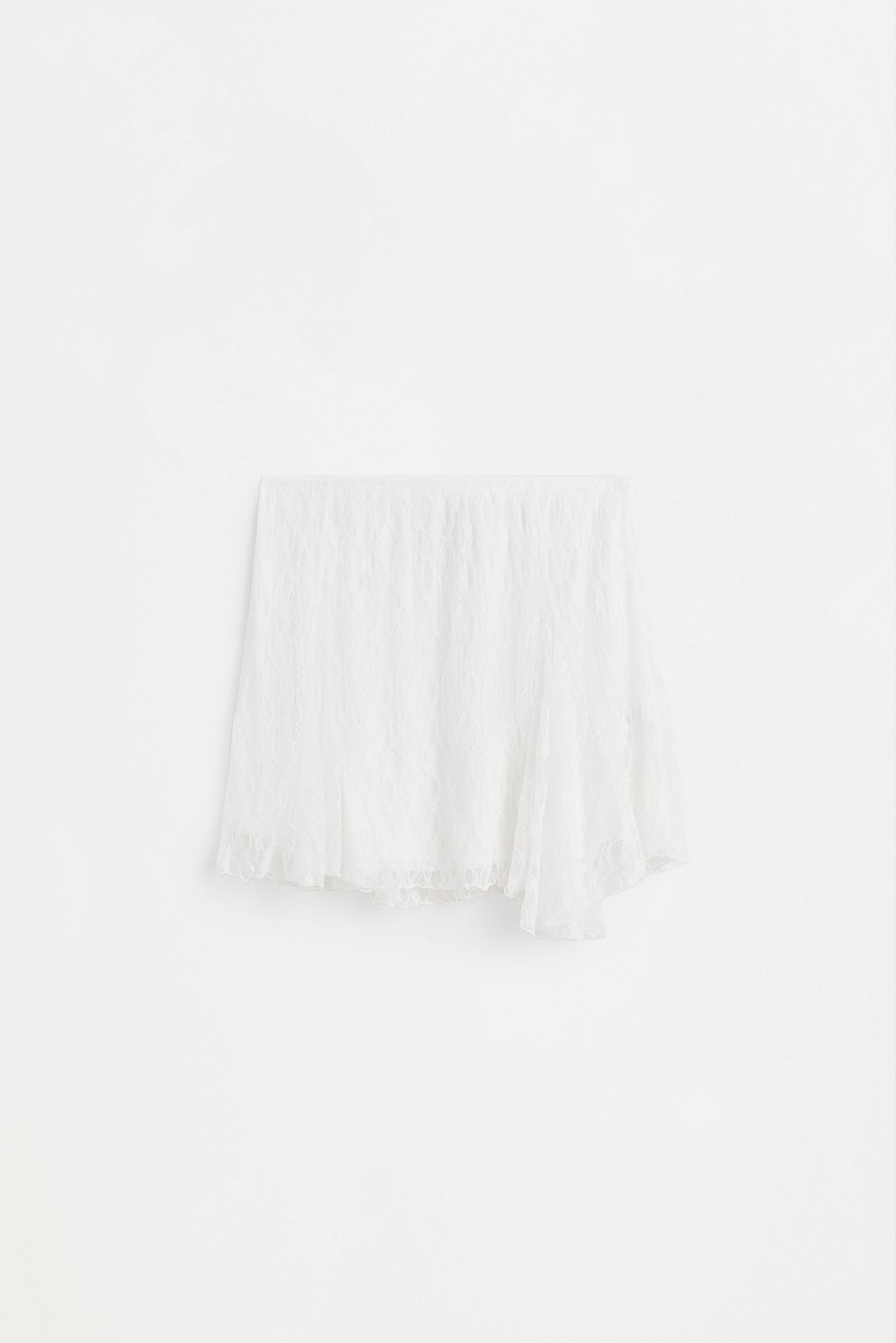 Lace mini skirt — OFF WHITE