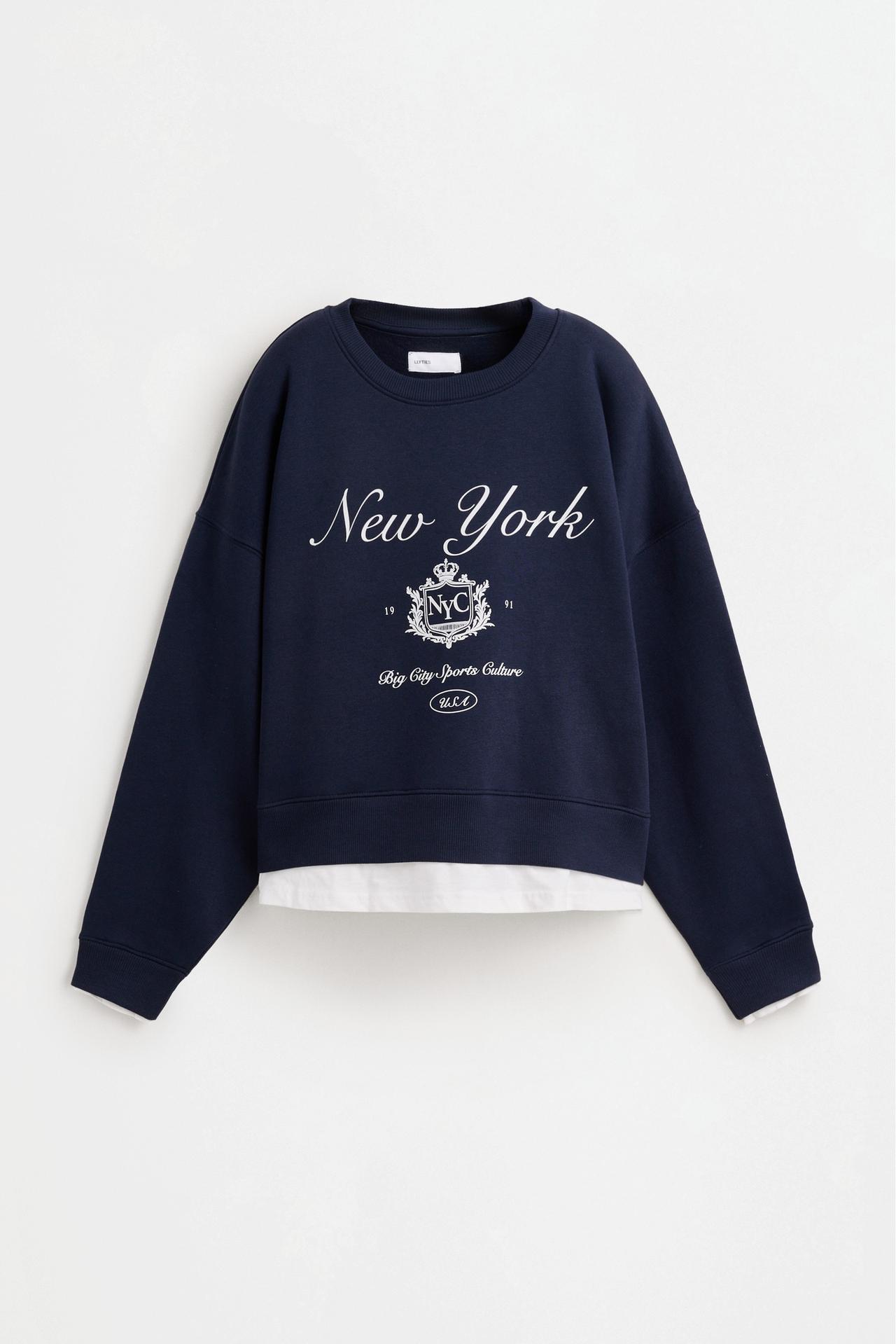 T-shirt-style sweatshirt — NAVY