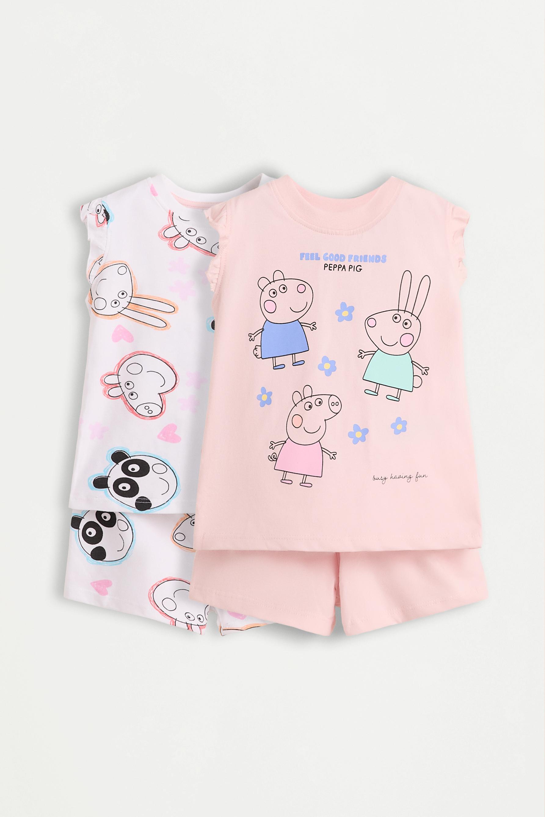 Pack of 2 short Peppa Pig™ pyjamas — PALE PINK