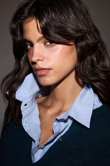 Round neck knit jacket — EMERALD GREEN 3