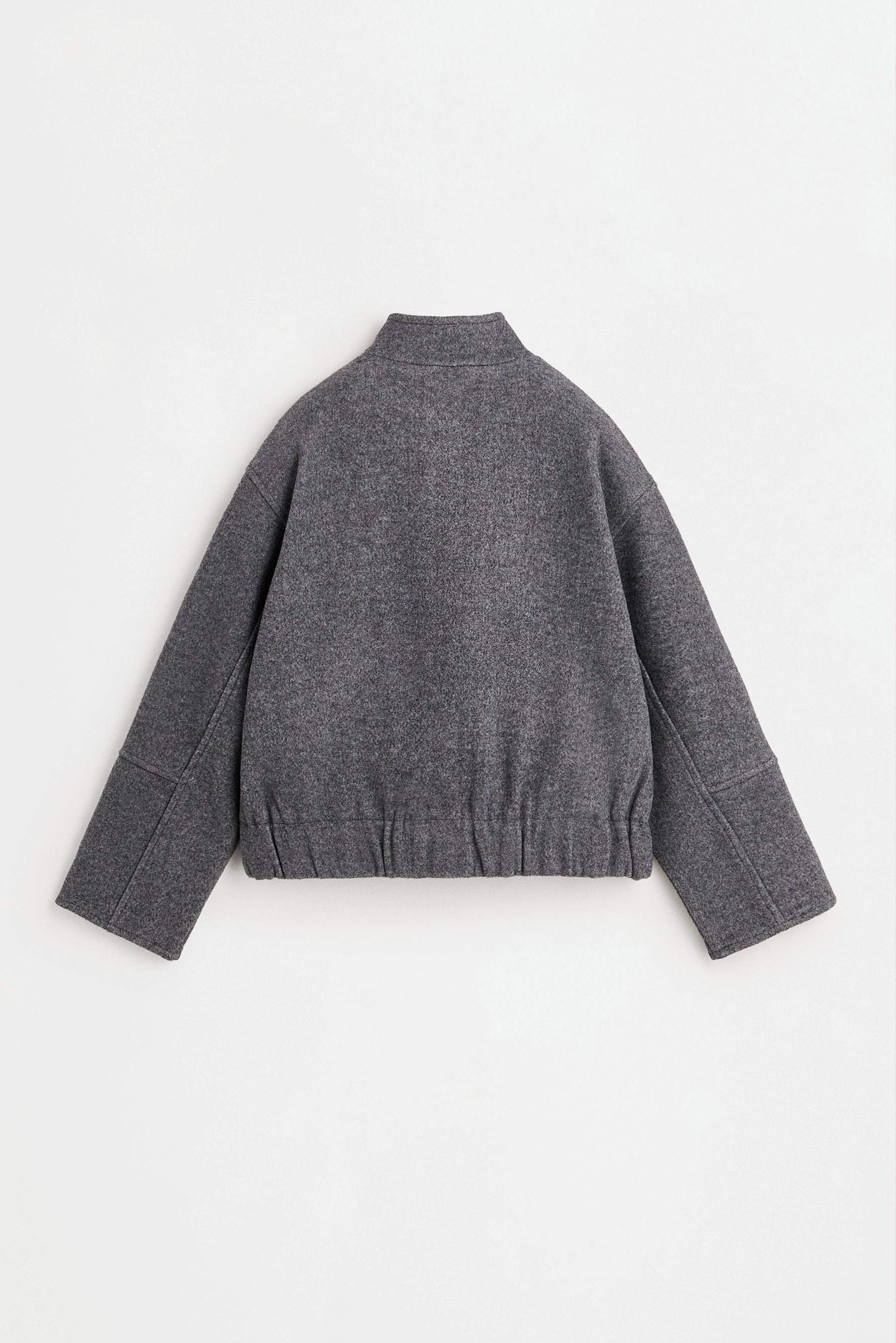 Synthetic wool bomber jacket — DARK GREY
