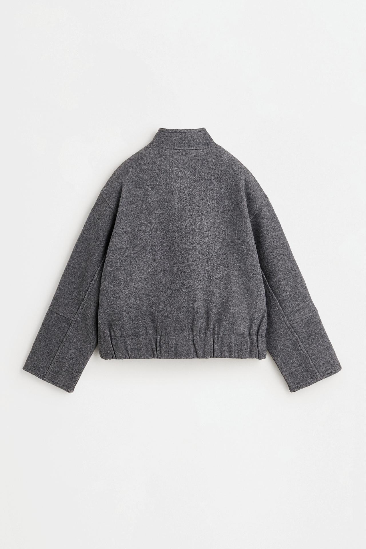 Synthetic wool bomber jacket — DARK GREY