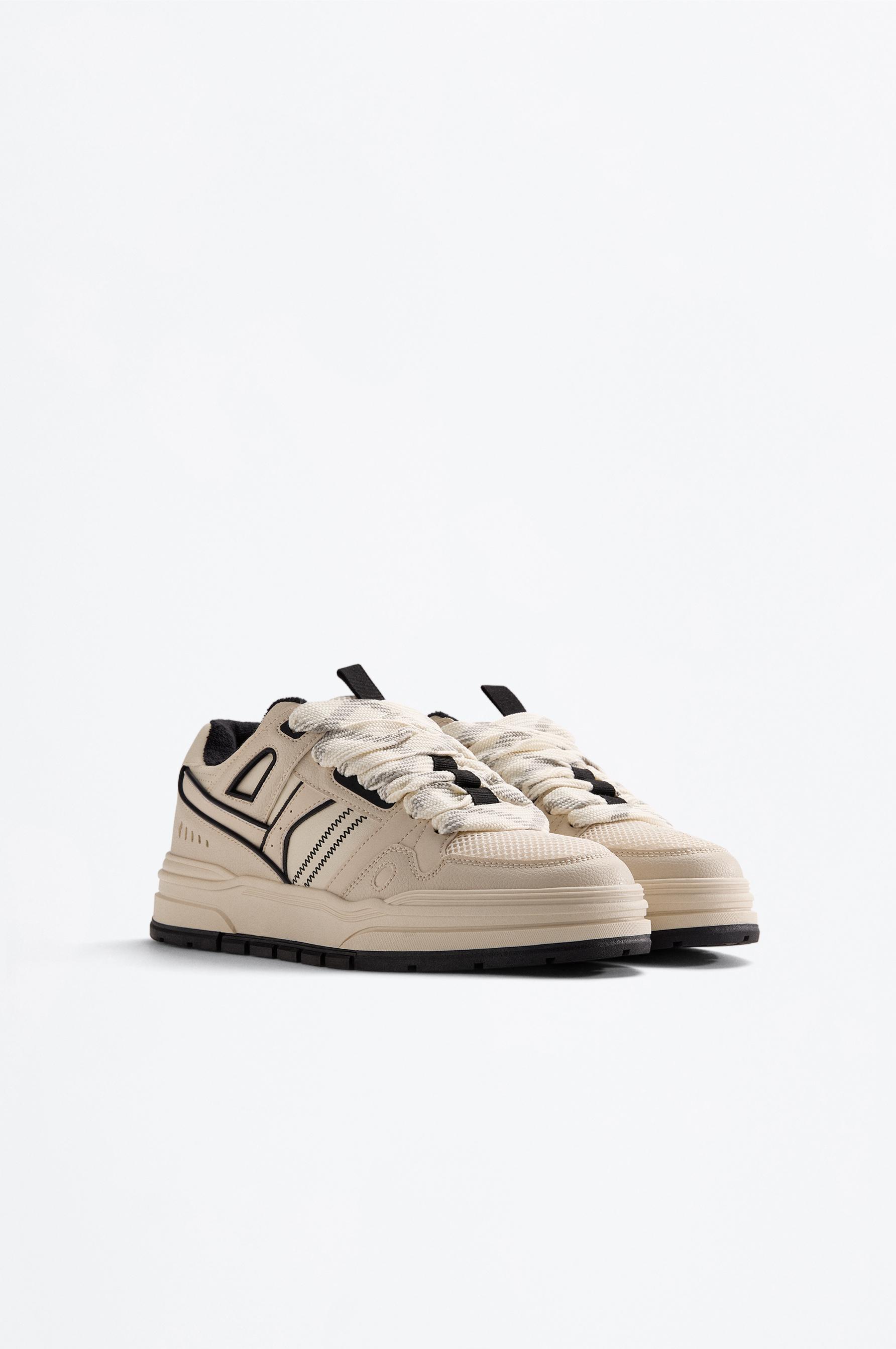 CONTRAST VOLUME SNEAKER — WHITE