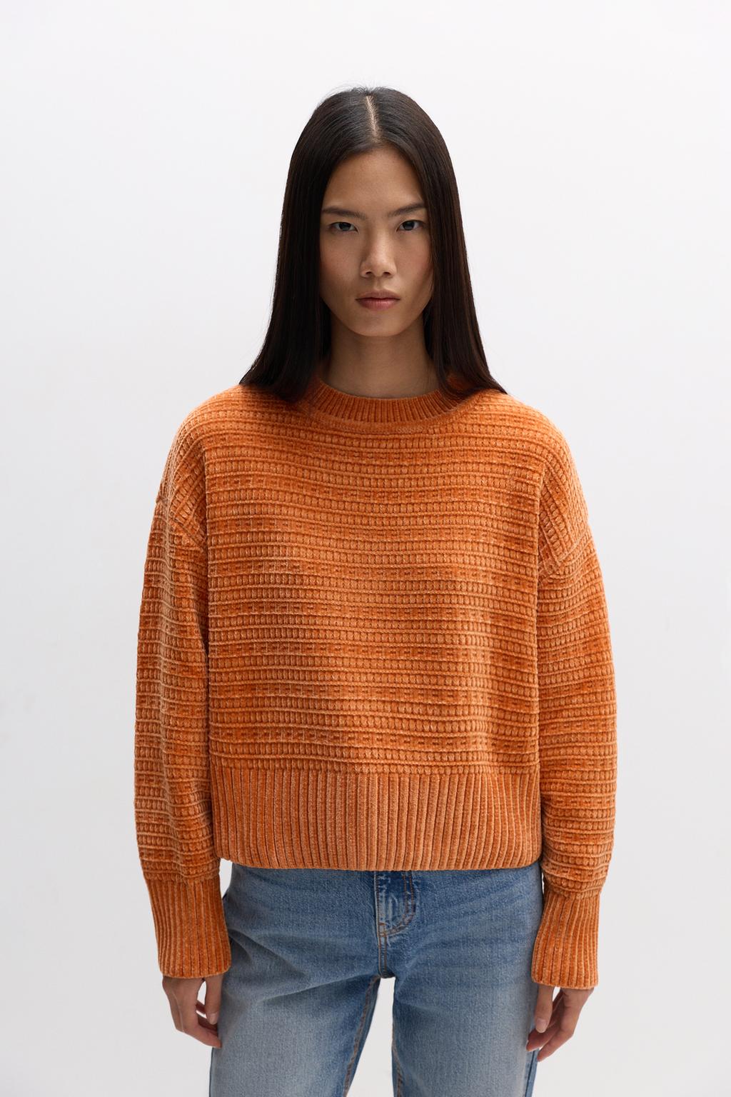 Chenille knit sweater