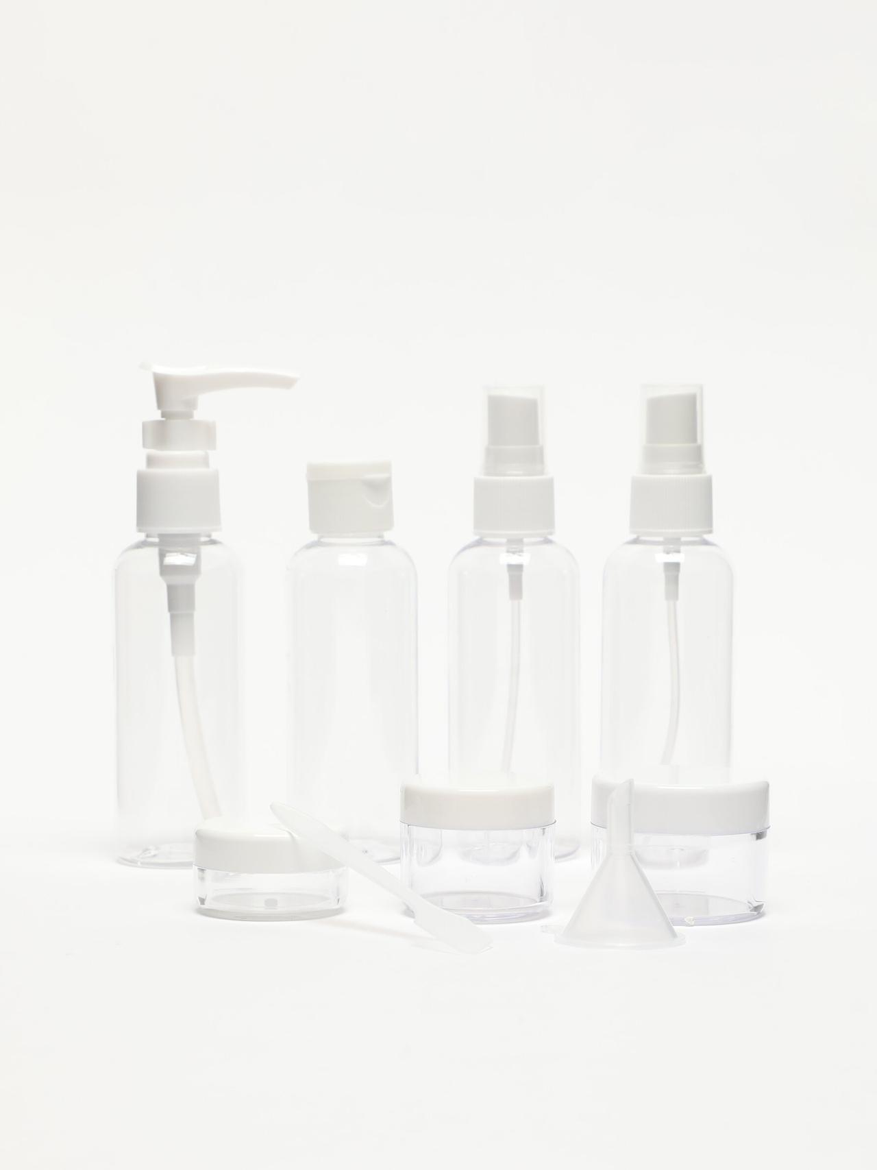 7-piece reusable travel bottle set — WHITE