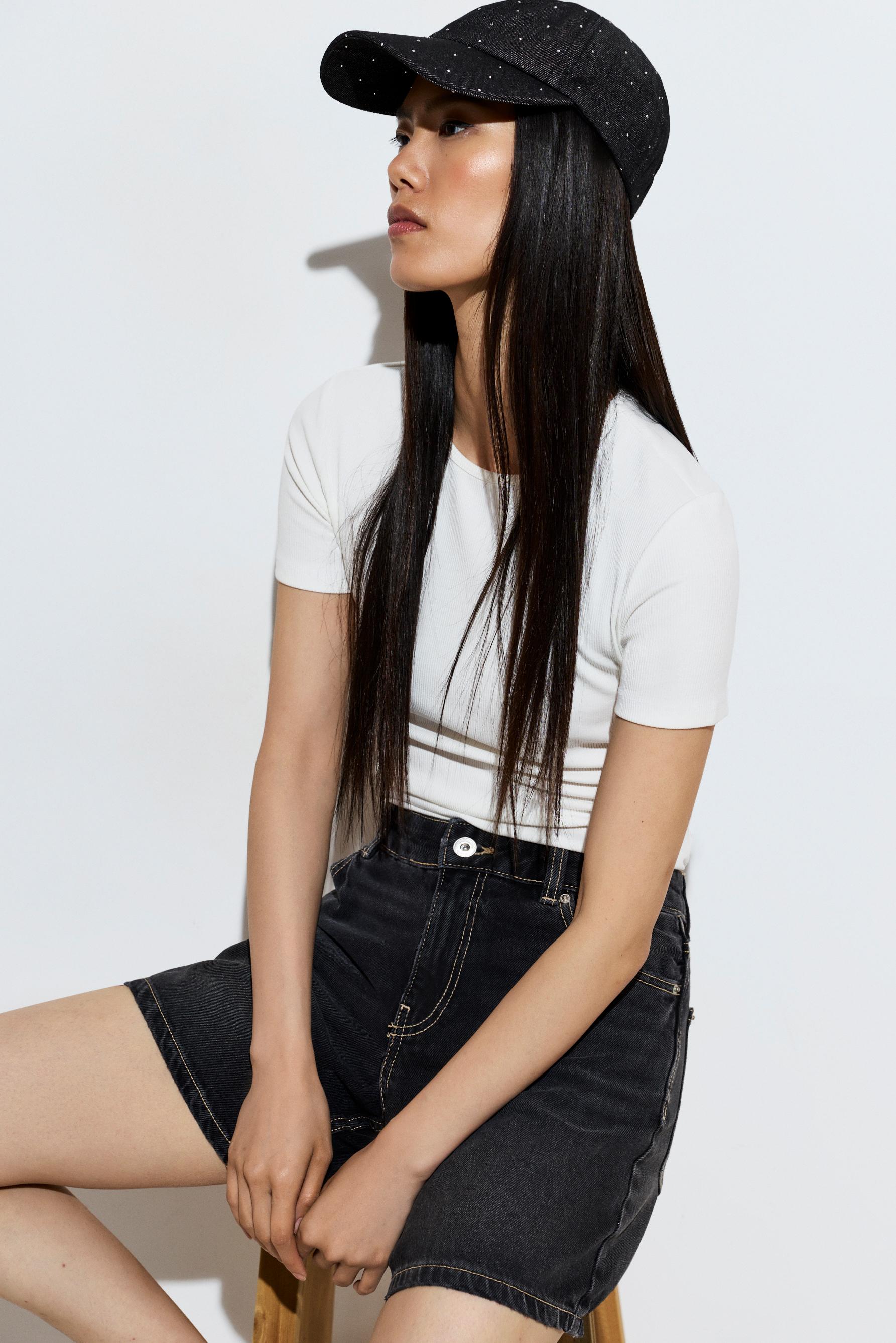 Rhinestone cap — BLACK MARL