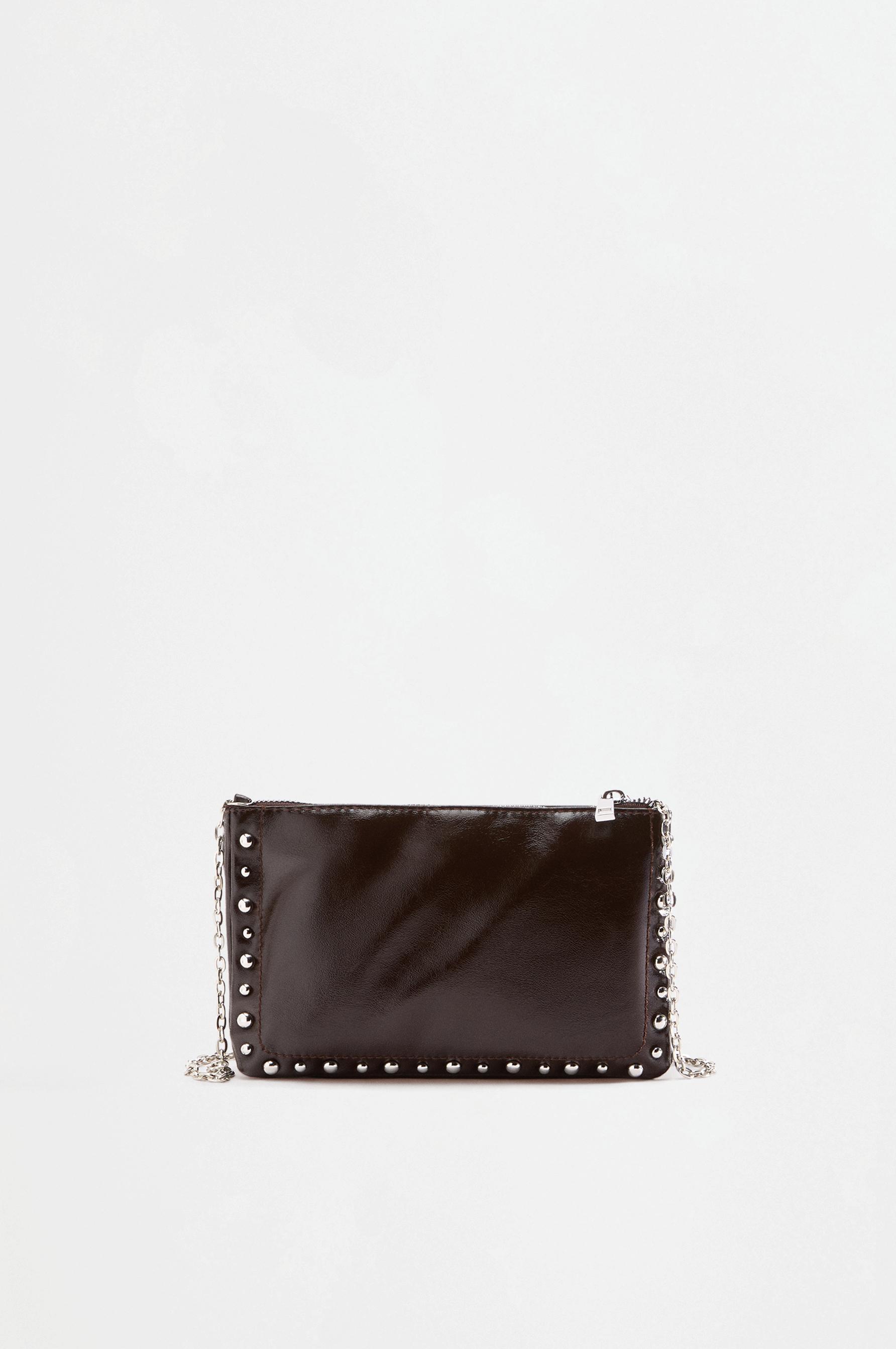 Crossbody bag with metal details — BROWN