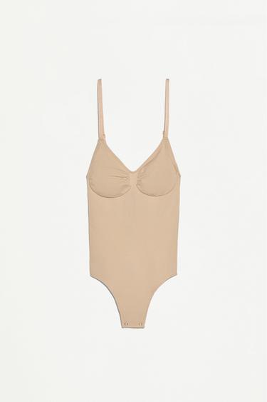 Seamless shapewear thong bodysuit — ECRU 6