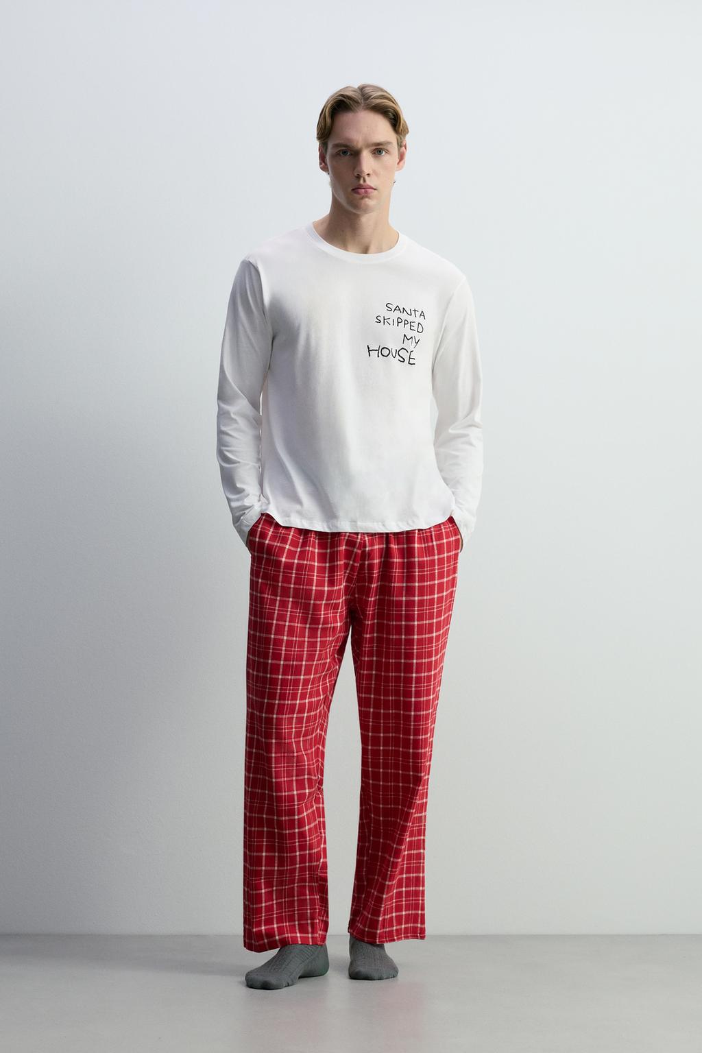 Flannel slogan pyjamas