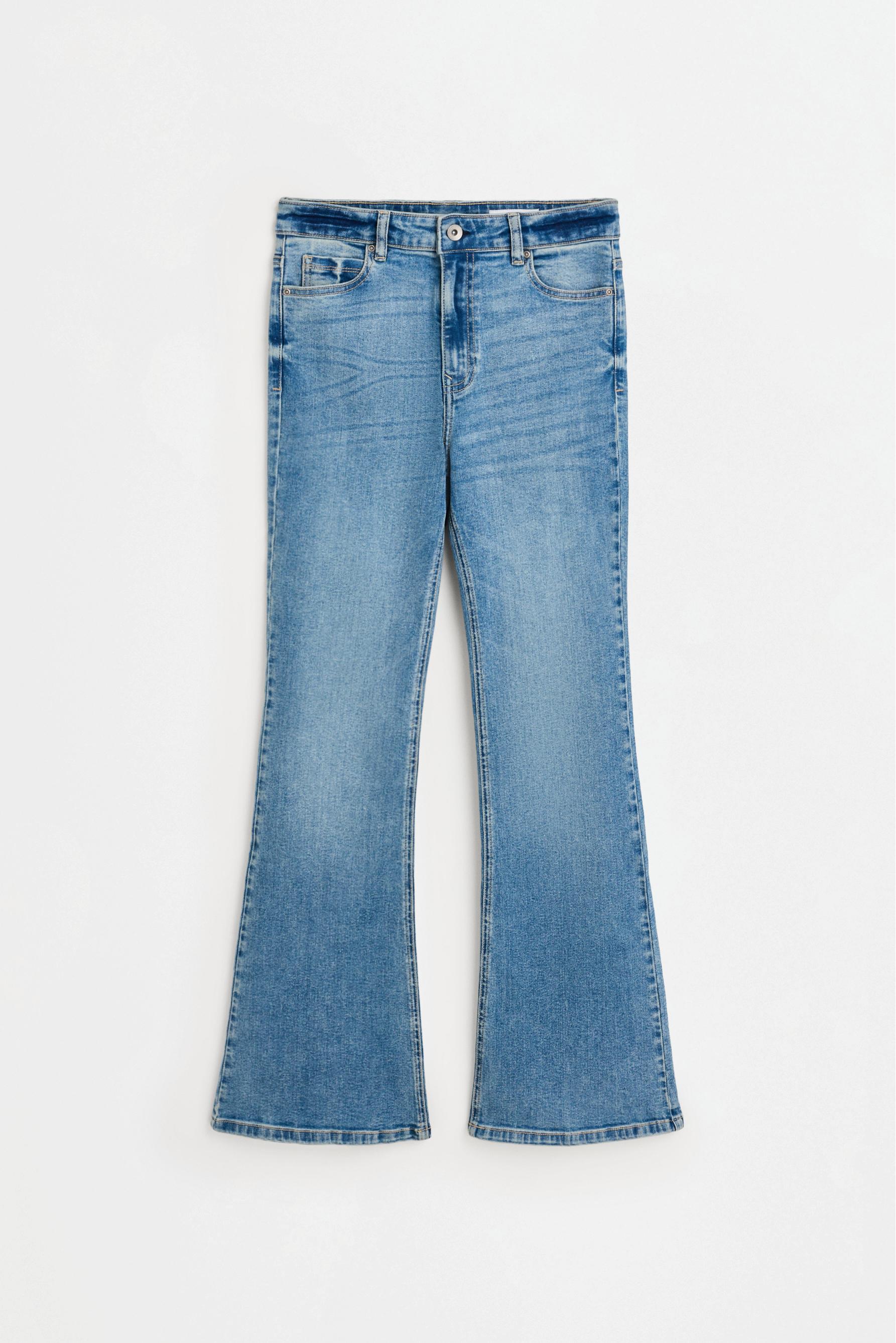 High-waist basic bell bottom jeans — INDIGO