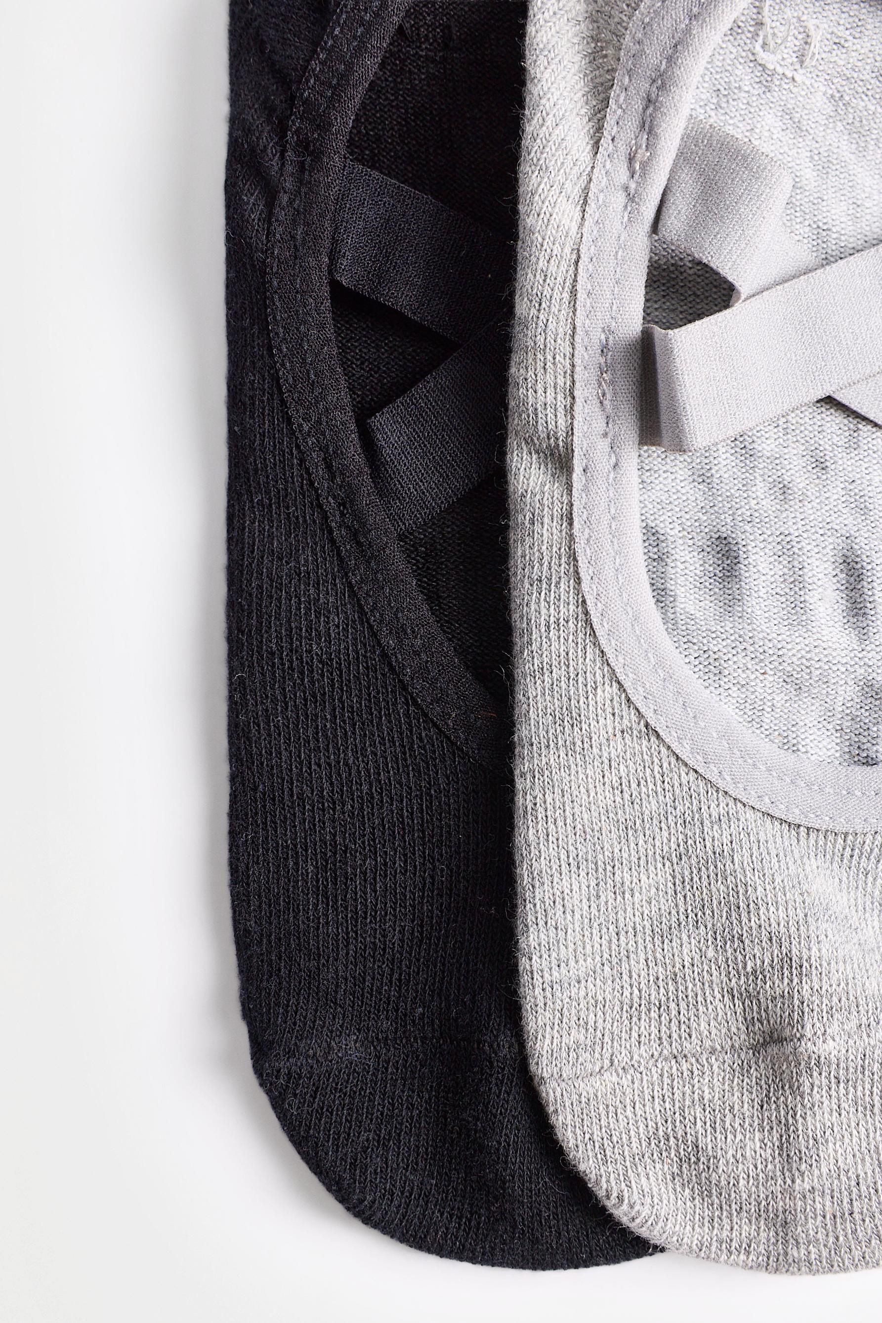 Yoga no-show socks (Pack 2) — BLACK
