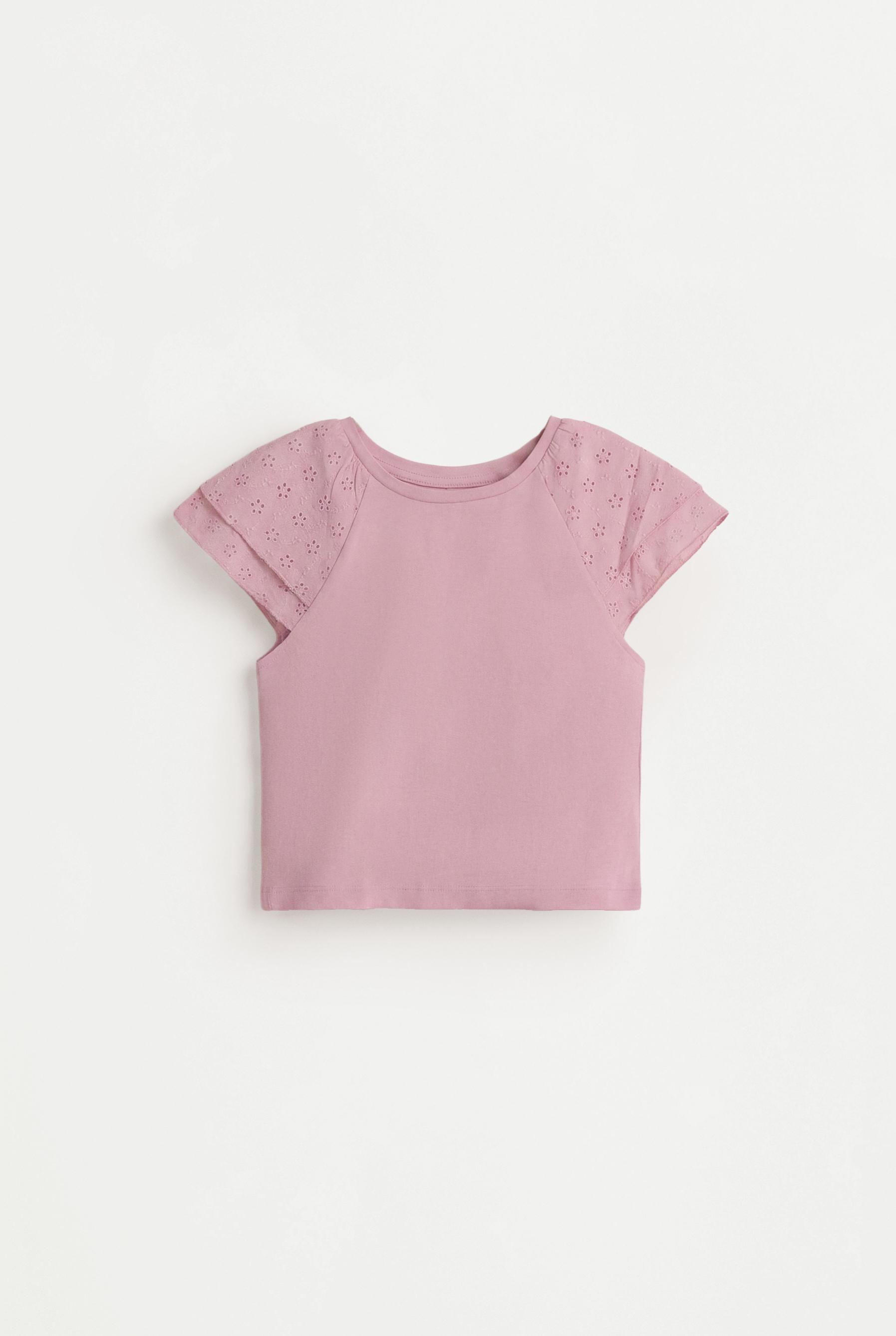 Swiss embroidery t-shirt — PALE MAUVE