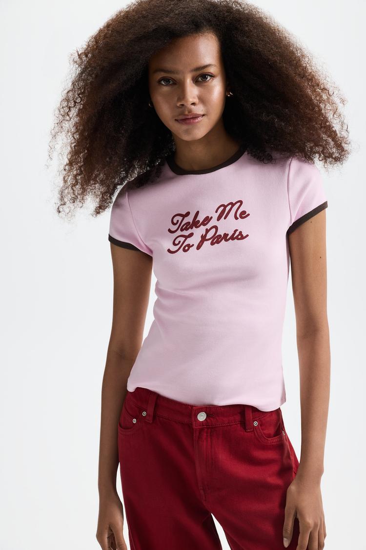 Printed T-shirt — PASTEL PINK