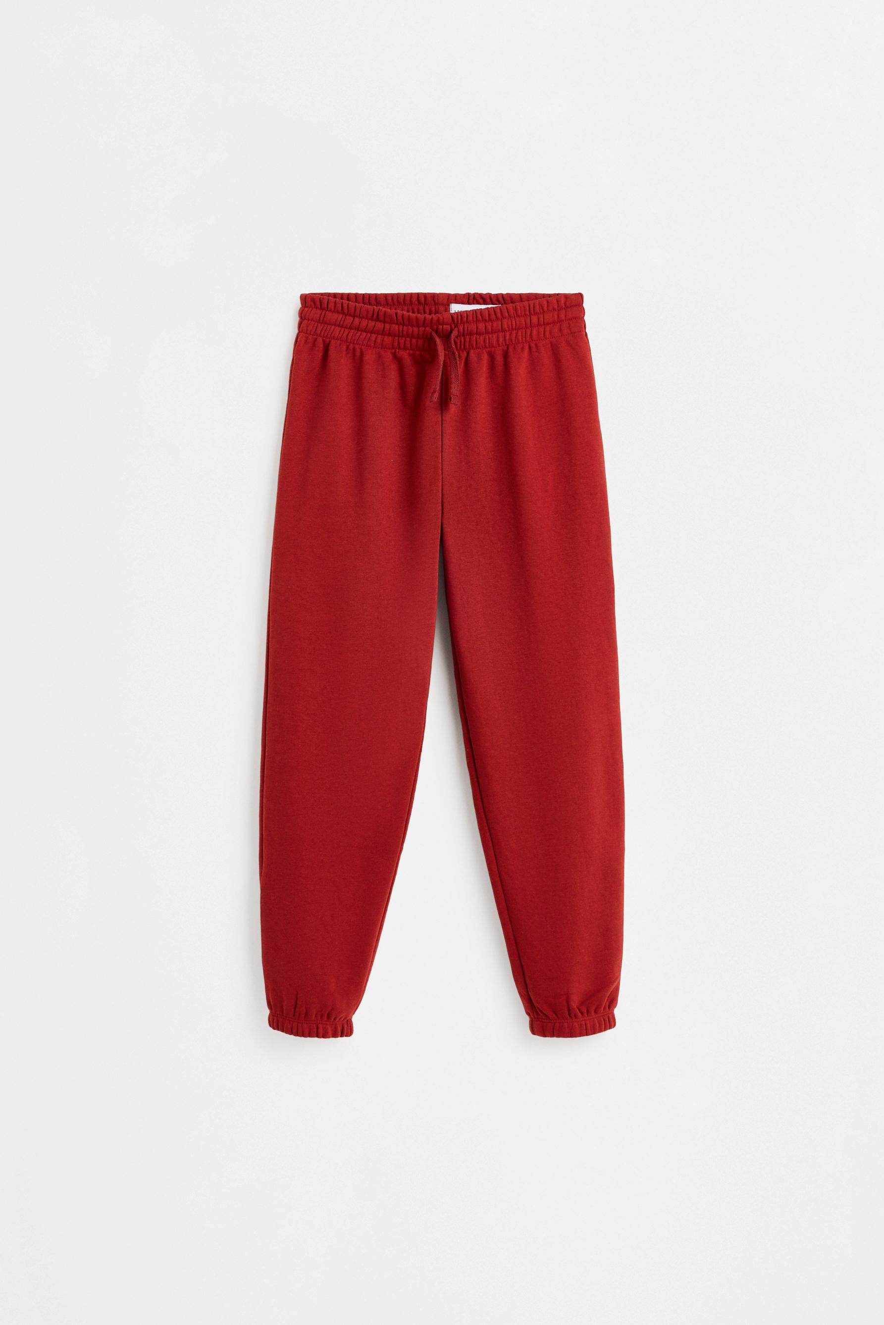 Solid plush trousers — DARK PINK