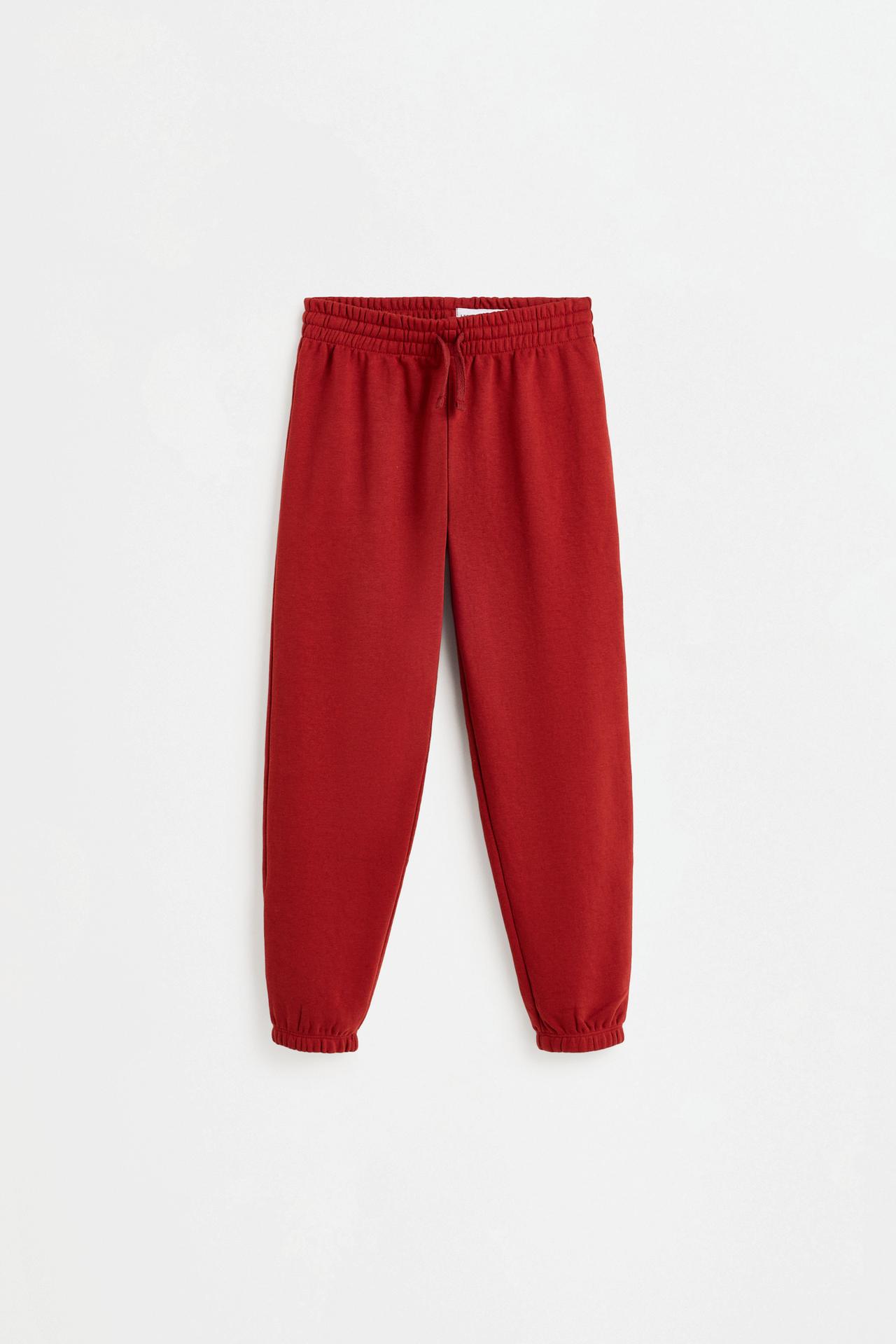 Solid plush trousers — DARK PINK