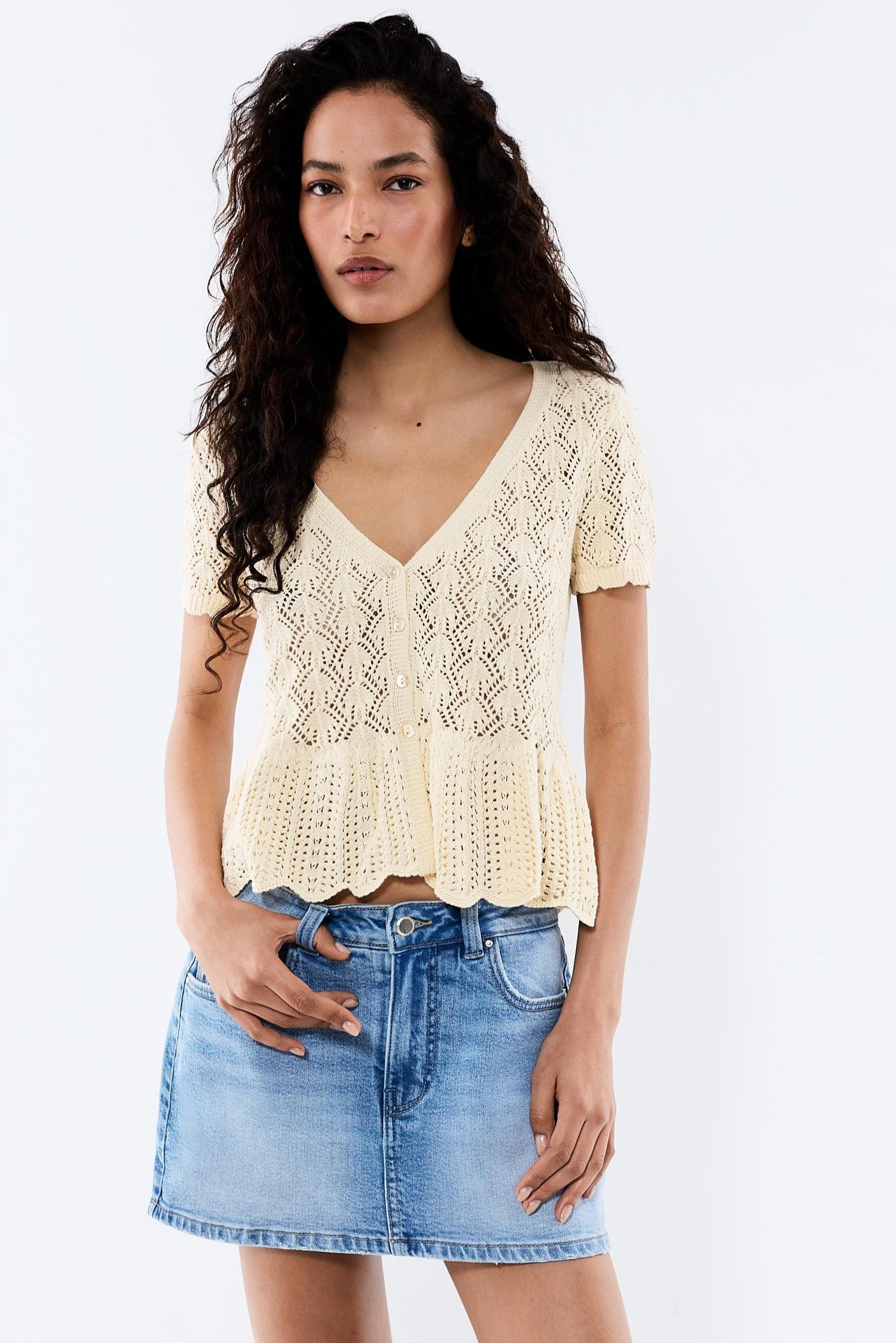 Denim skort — PALE BLUE