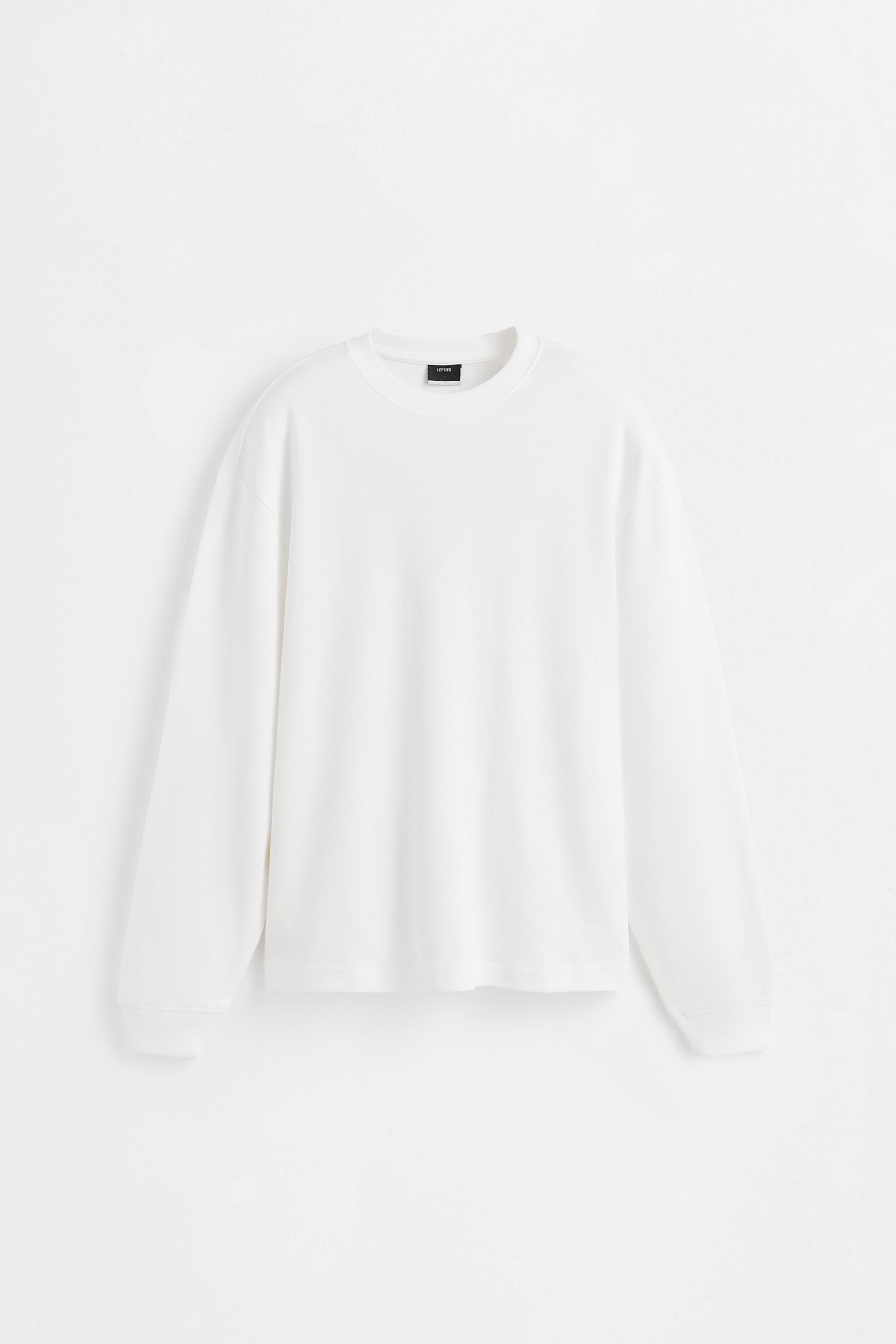 Long sleeve interlock T-shirt — OFF WHITE