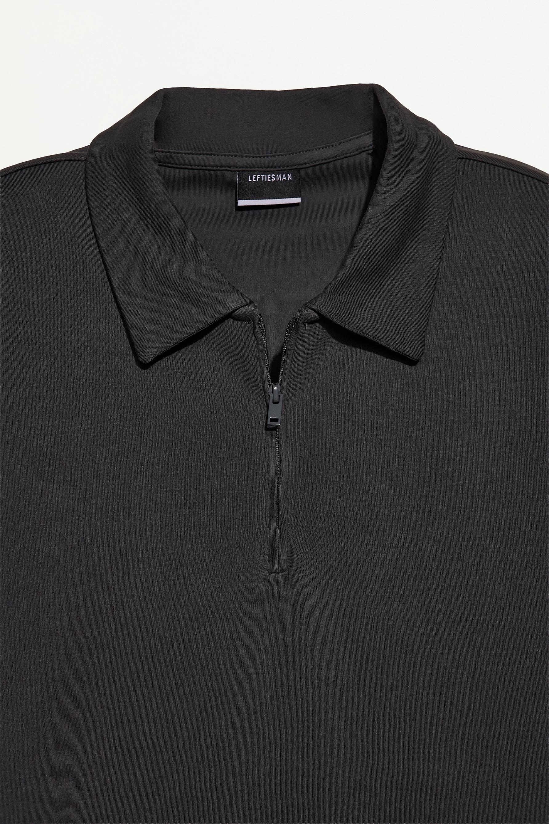Interlock zip-up polo shirt — LEAD