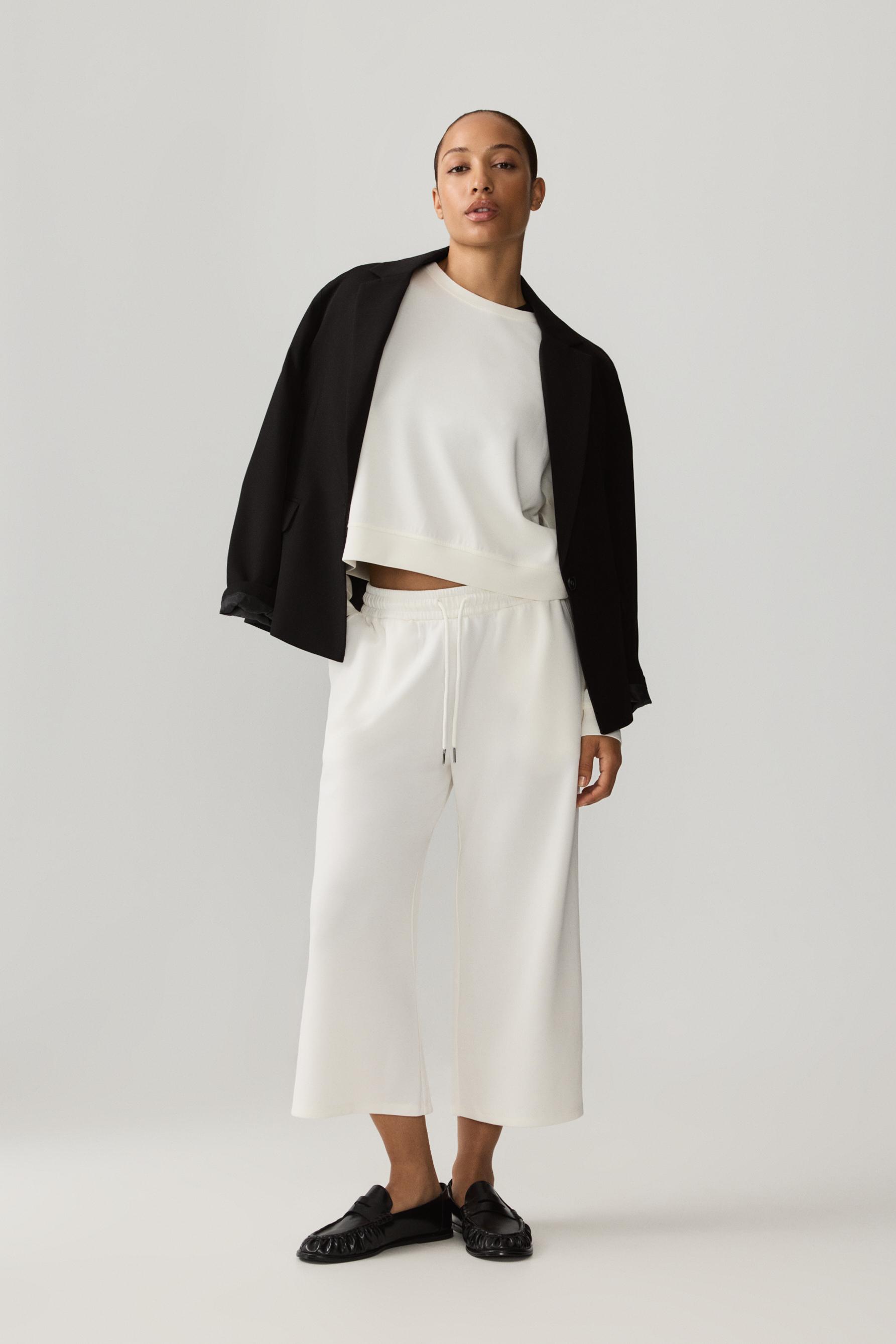 Pantalón culotte felpa fluida