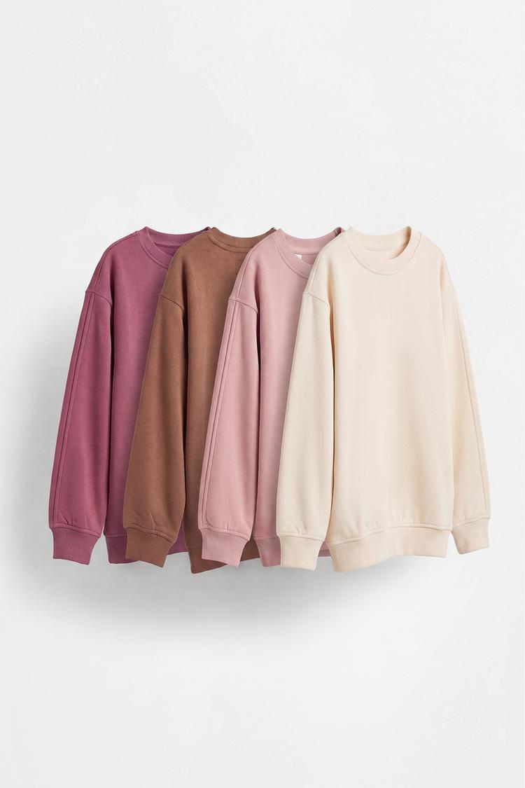 Pack of 4 plain sweatshirts — DUSTY PINK