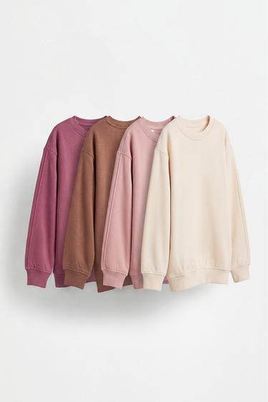 Pack of 4 plain sweatshirts — DUSTY PINK 1