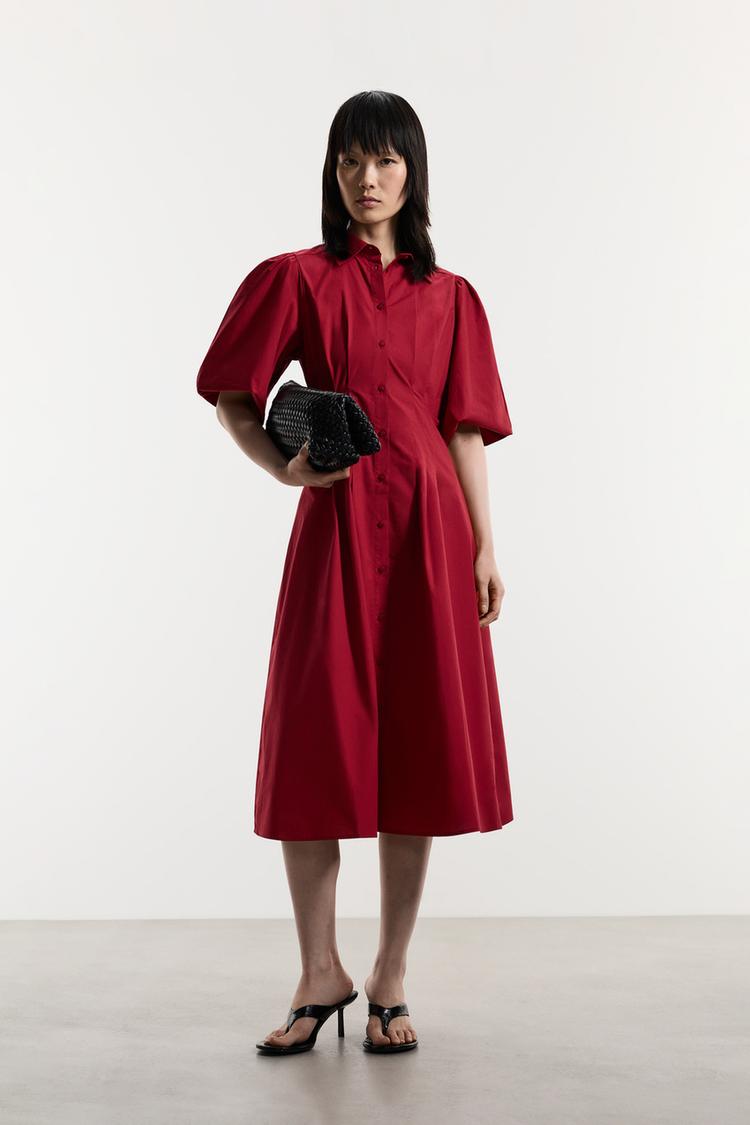 Midi shirt dress — DARK PINK