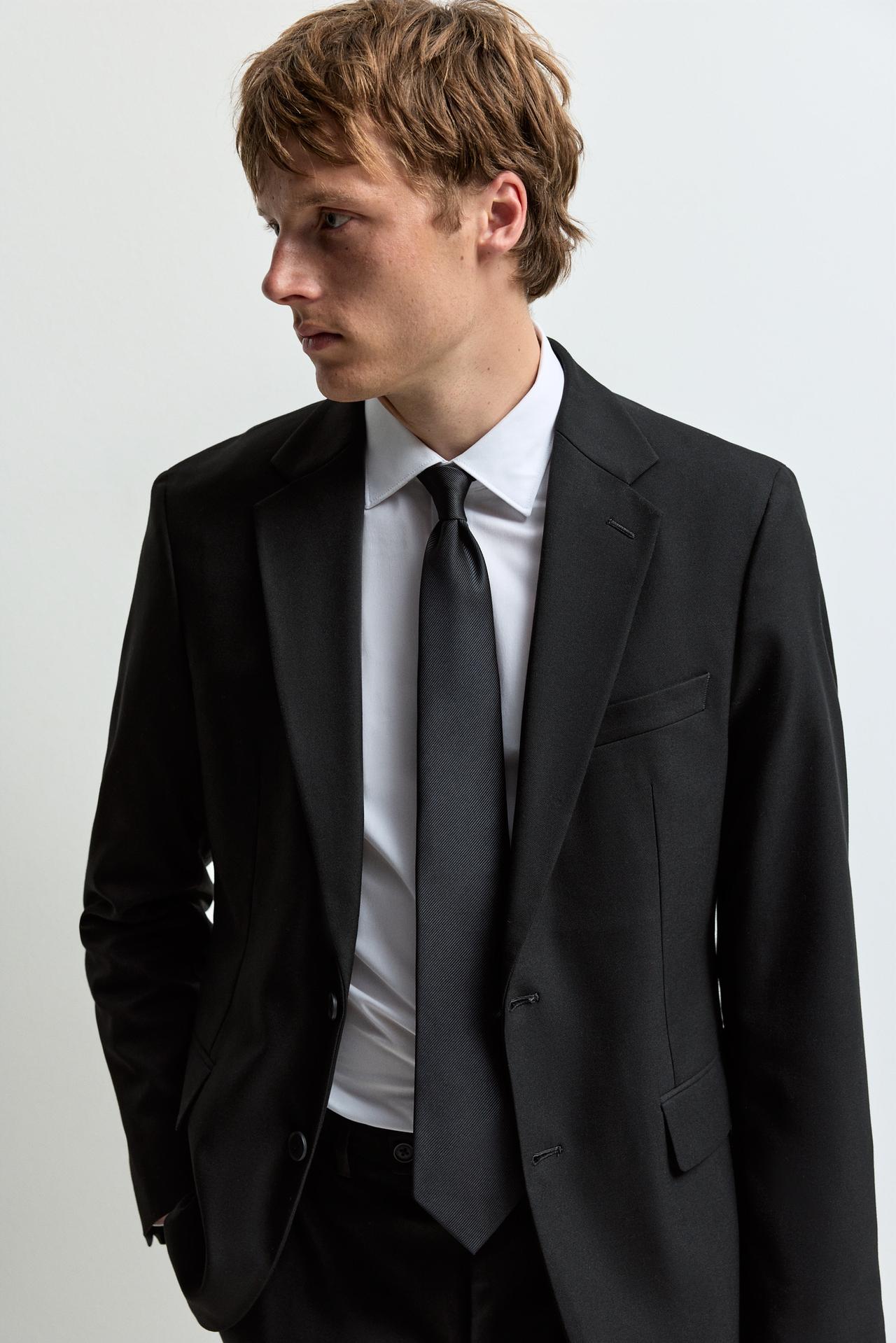 Textured tie — BLACK MARL