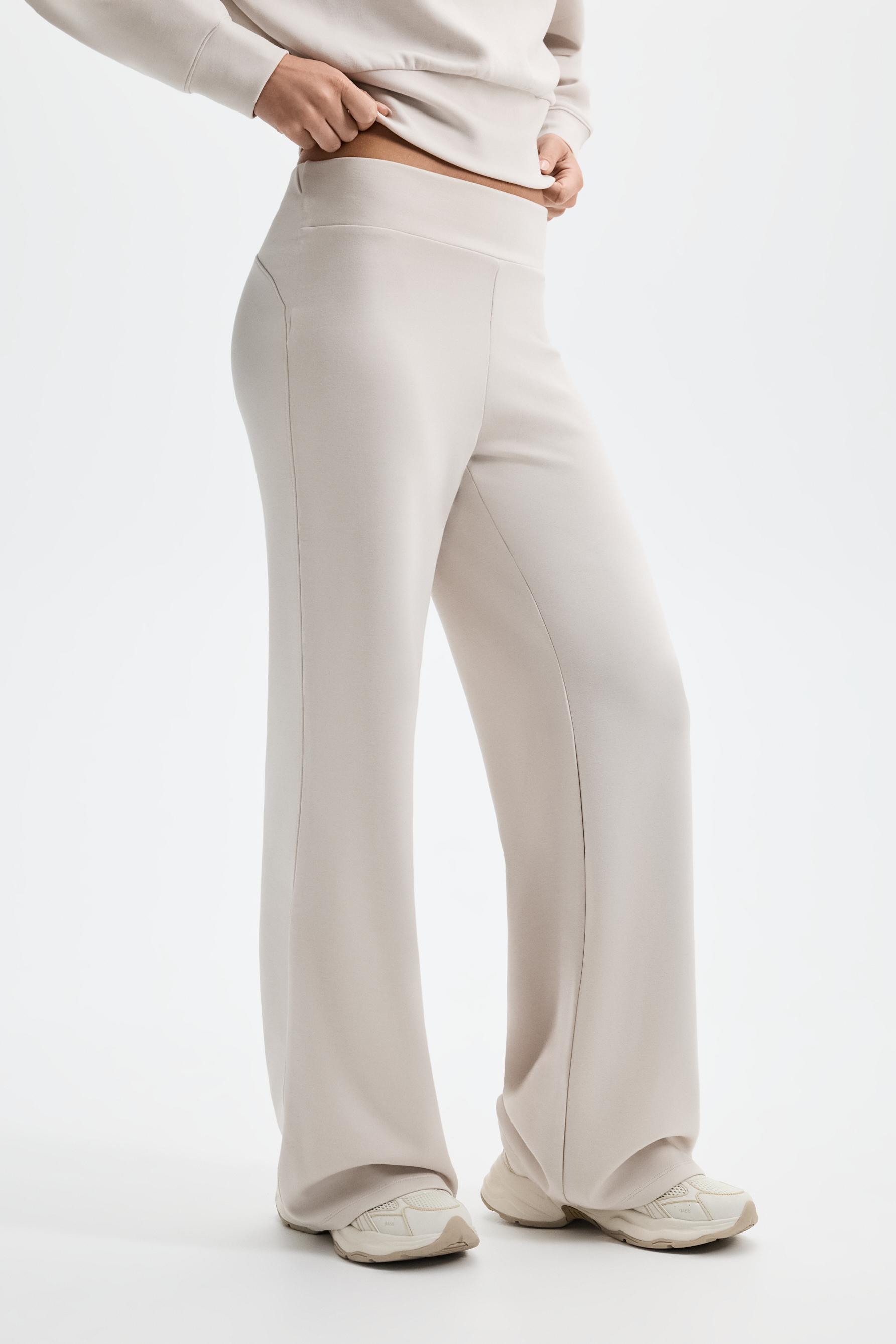 Flowing flared tracksuit trousers — ECRU