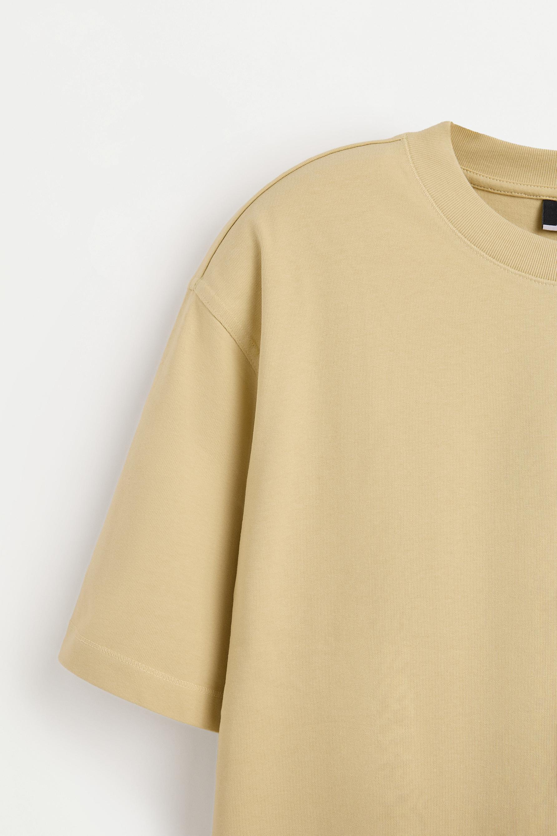 Basic cropped T-shirt — PALE YELLOW