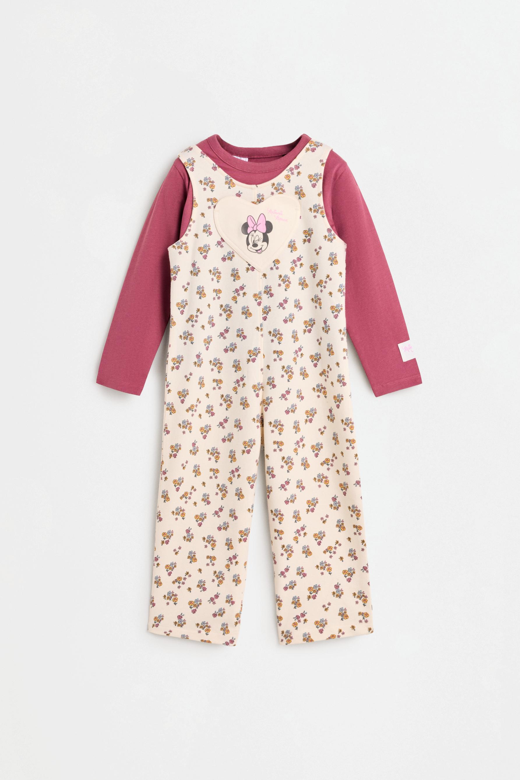 Minnie Mouse ©Disney T-shirt and dungarees co-ord — ECRU