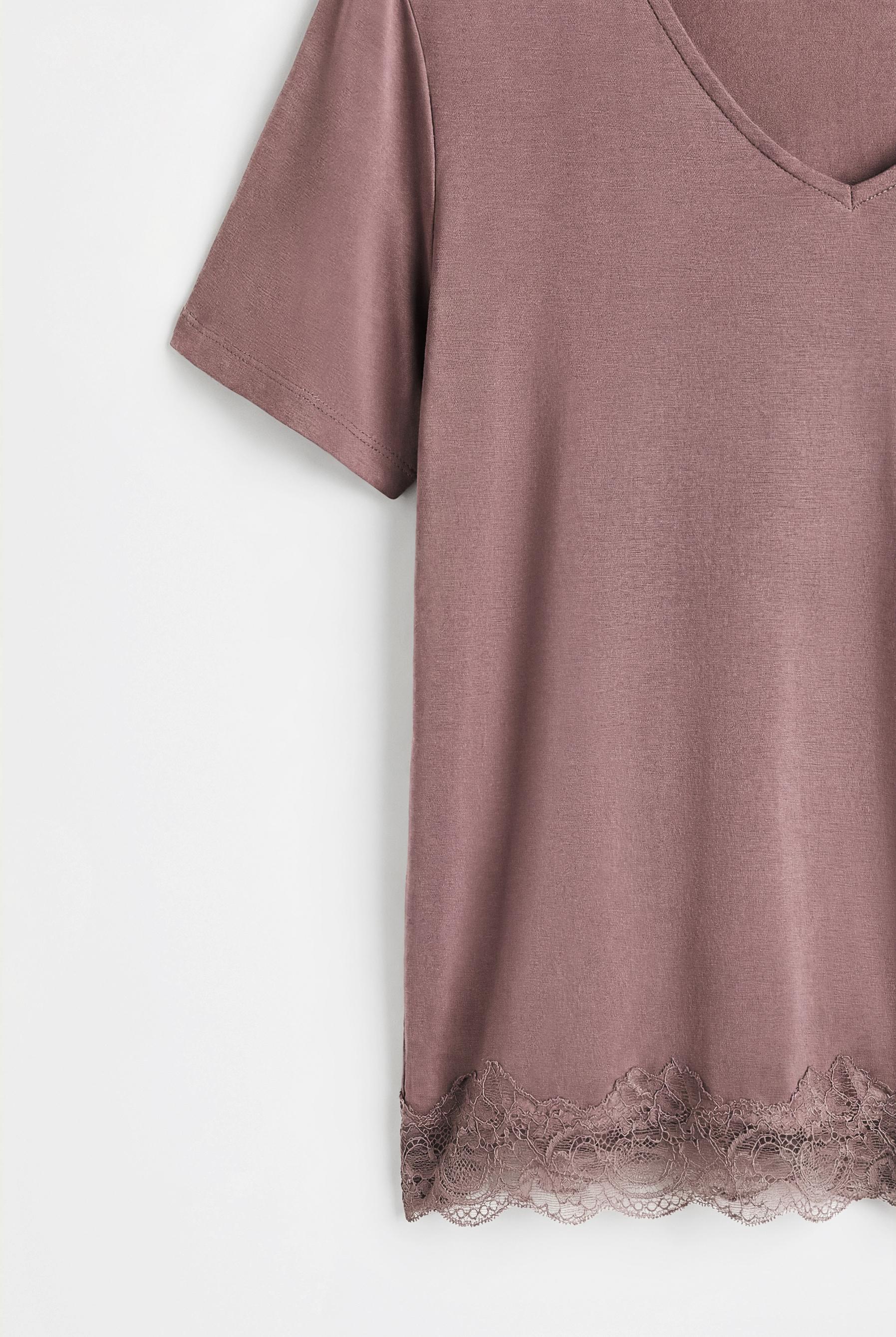Flowing lace pyjamas — DARK MULBERRY