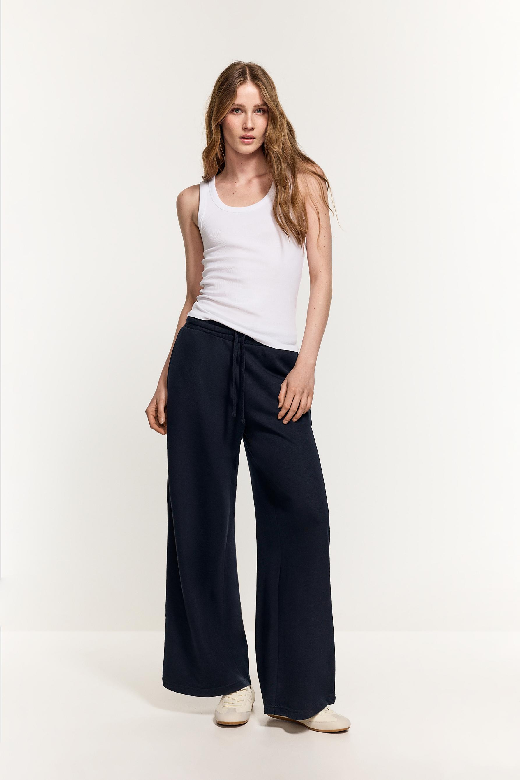 Wide-leg tracksuit bottoms — NAVY