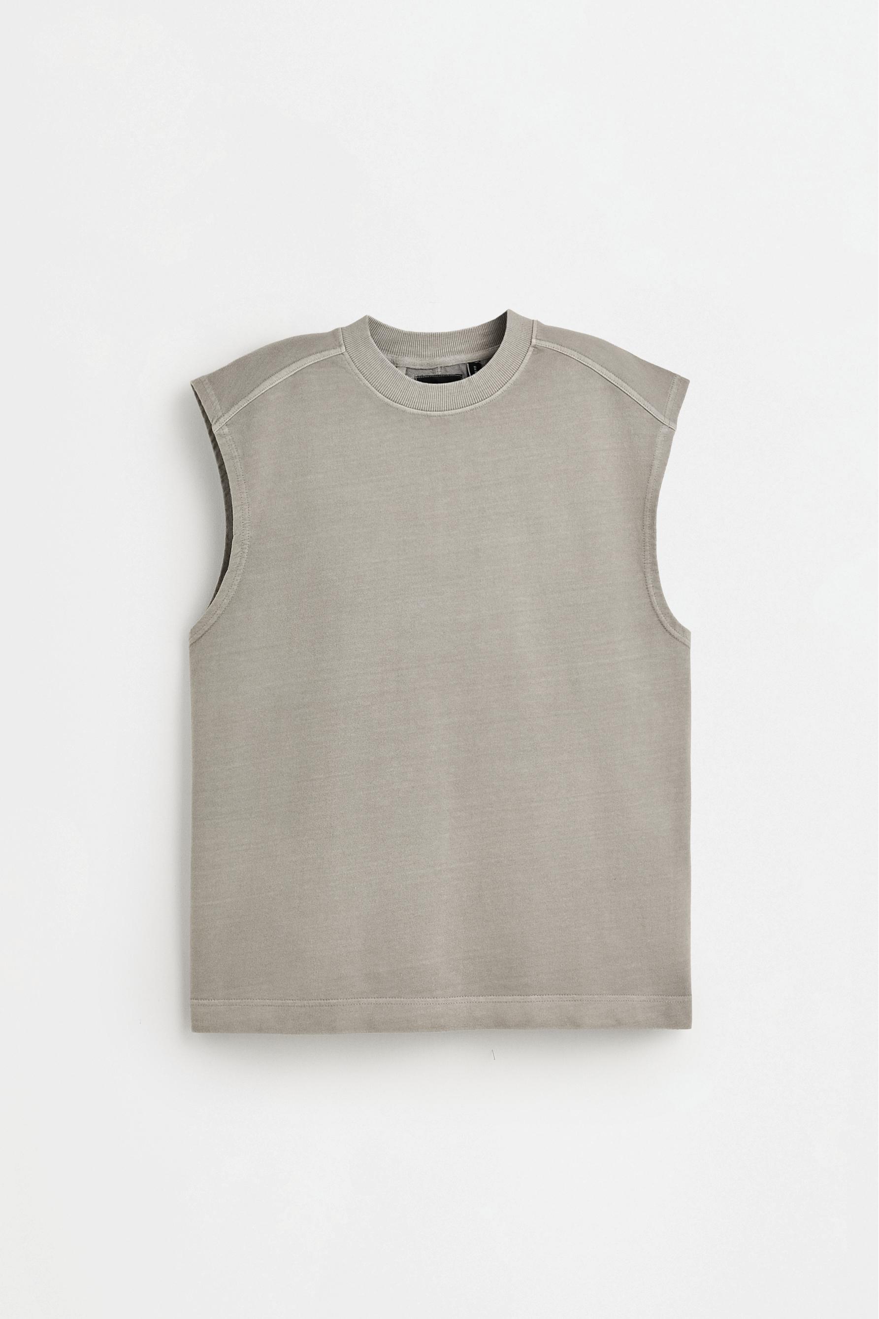 Washed-effect sleeveless sweatshirt — MEDIUM GREY