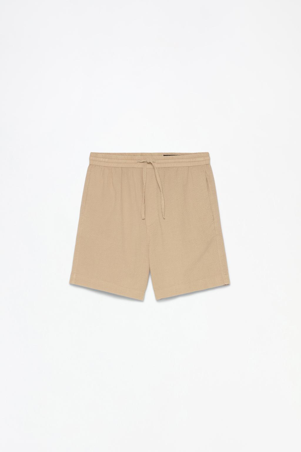 Textured jogger Bermuda shorts