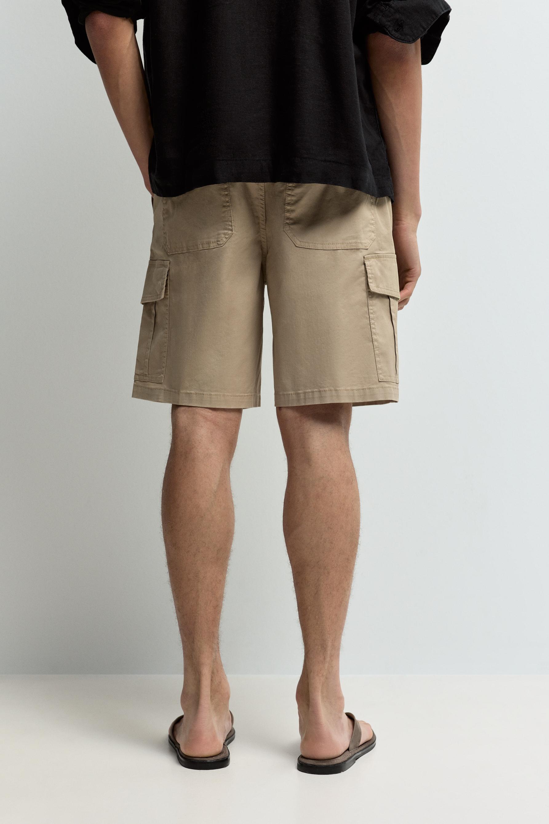 Cargo Bermuda joggers — BEIGE