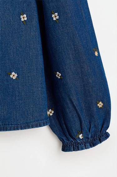 Embroidered denim shirt — INDIGO 6