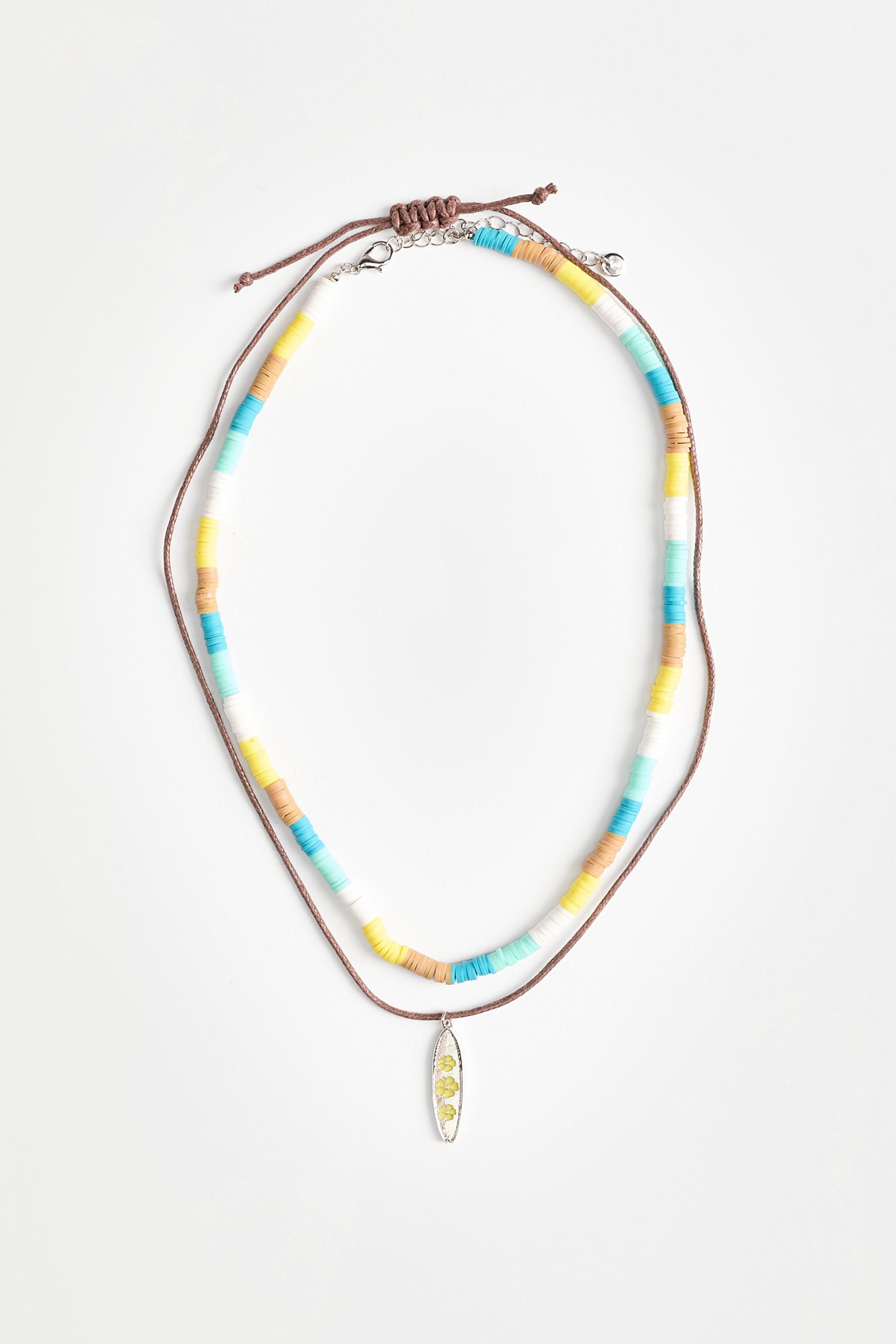 Double surf necklace — ECRU/YELLOW
