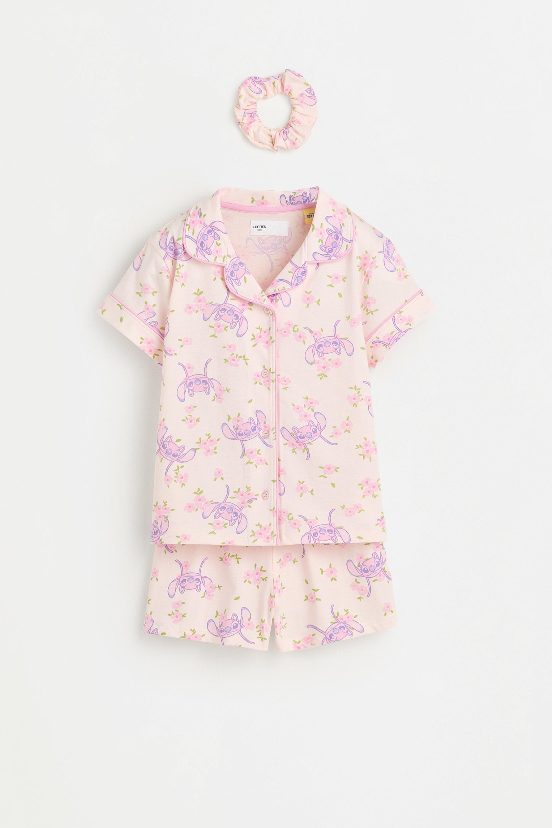 Angel ©Disney shirt pyjama set with eye mask — PALE PINK