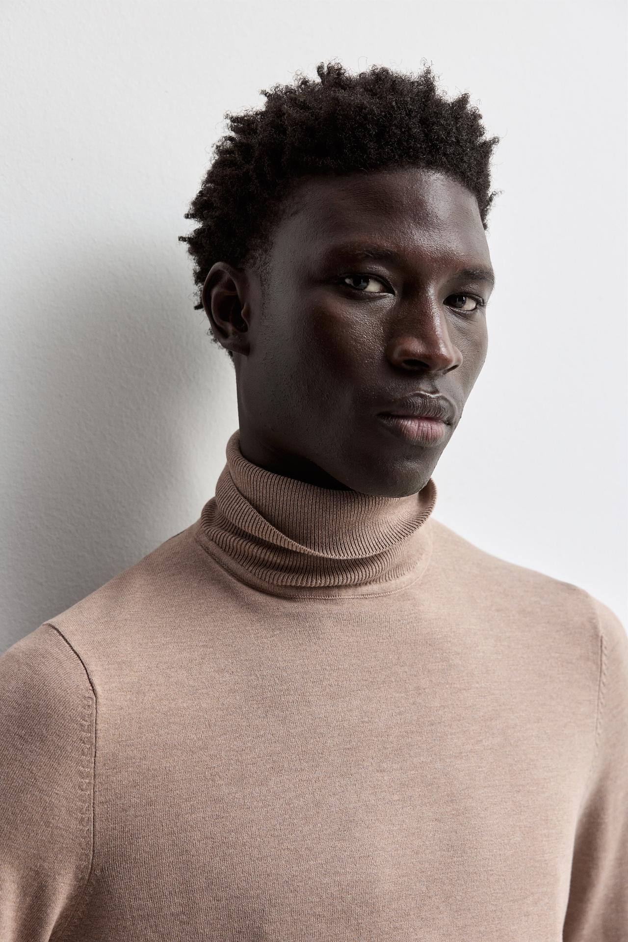 Turtleneck sweater — BEIGE MARL