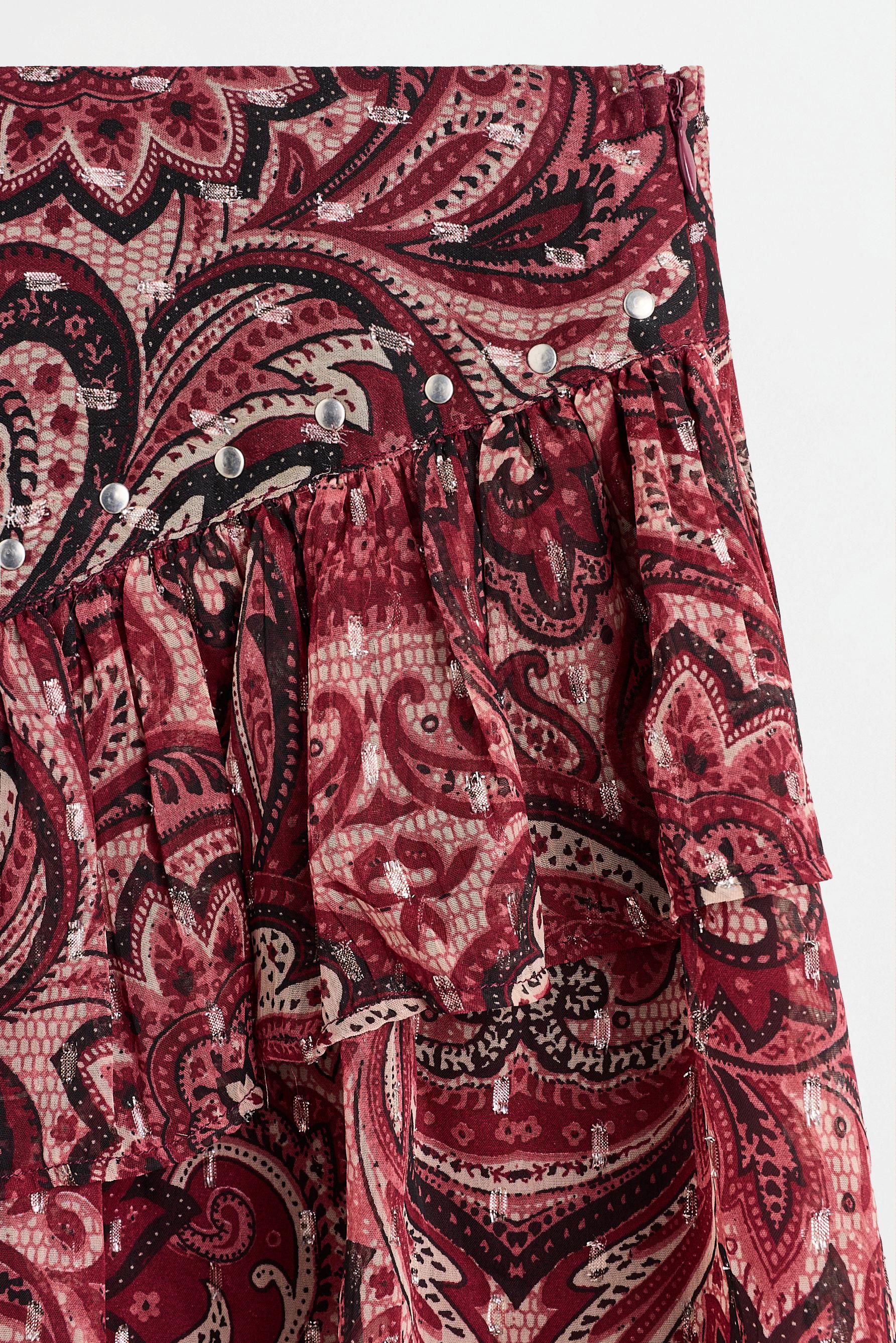 Short paisley skort — MAROON