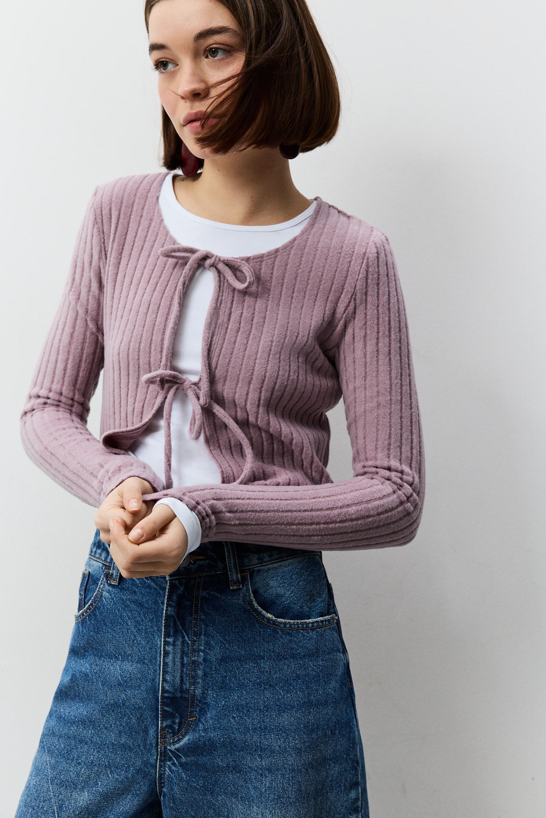 Chaqueta lazadas punto cortado