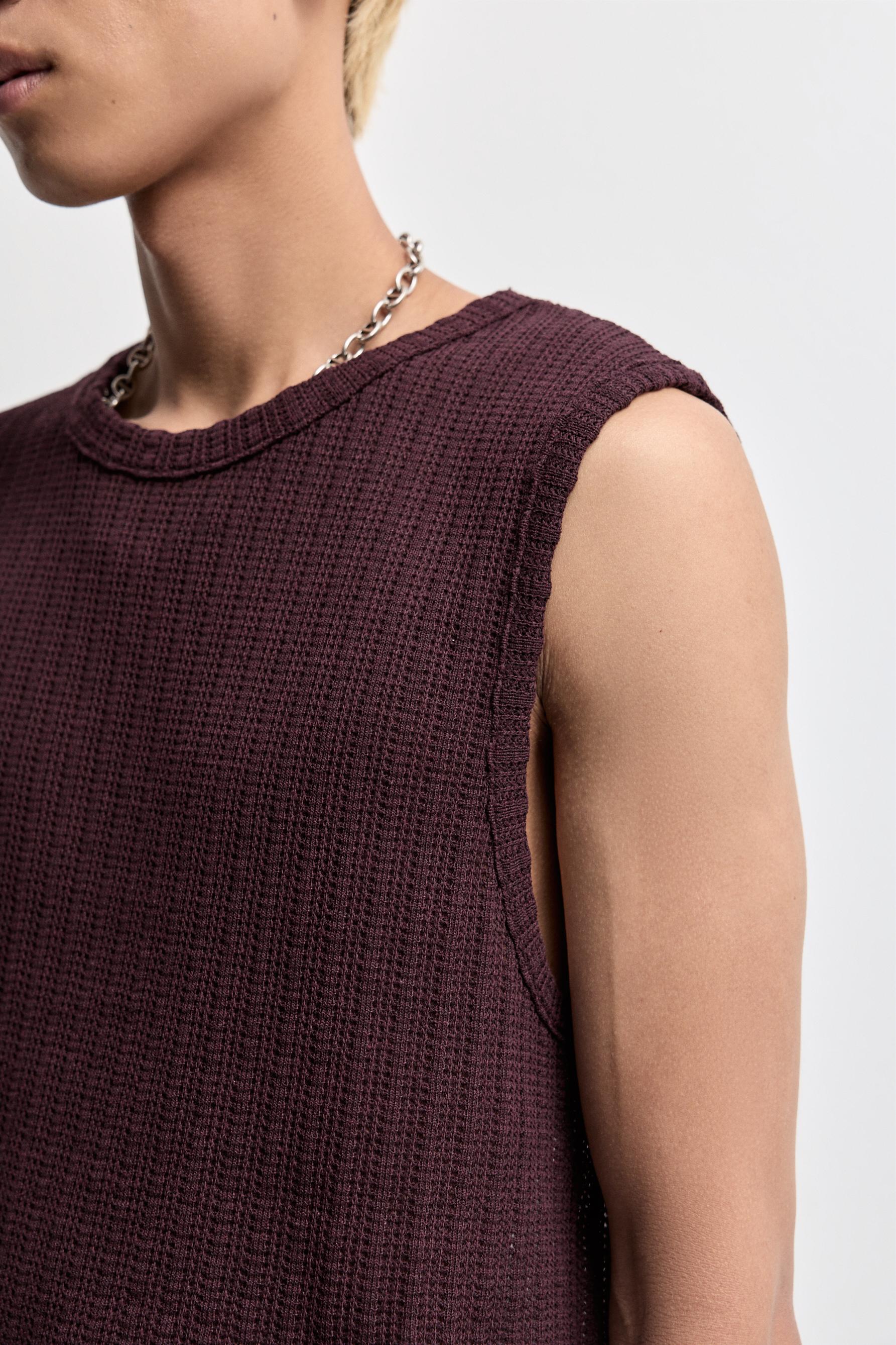 Textured tank top — WINE