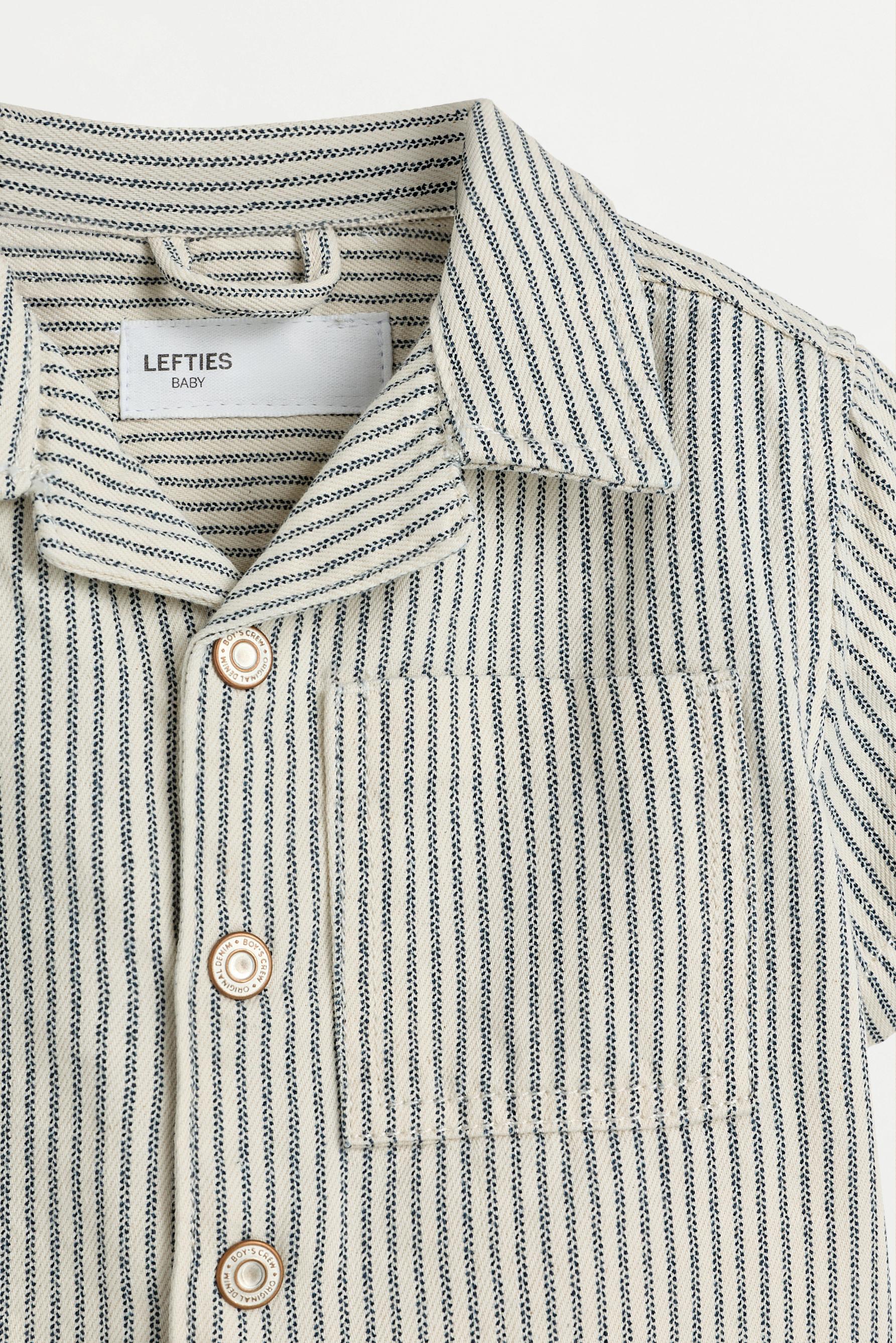 Striped denim resort shirt — BLUE TONES